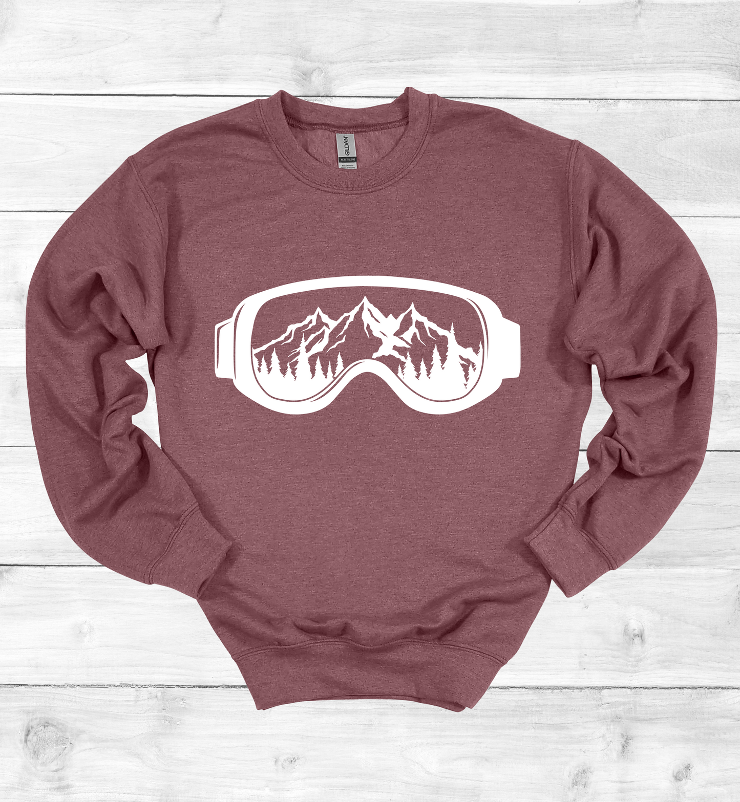 Snow Goggles Mountain Scene Sweatshirt