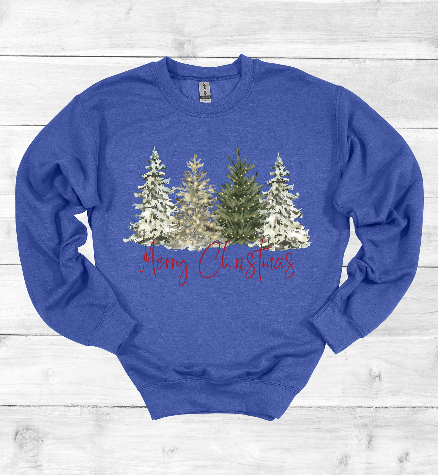 Merry Christmas with Watercolor Christmas Trees