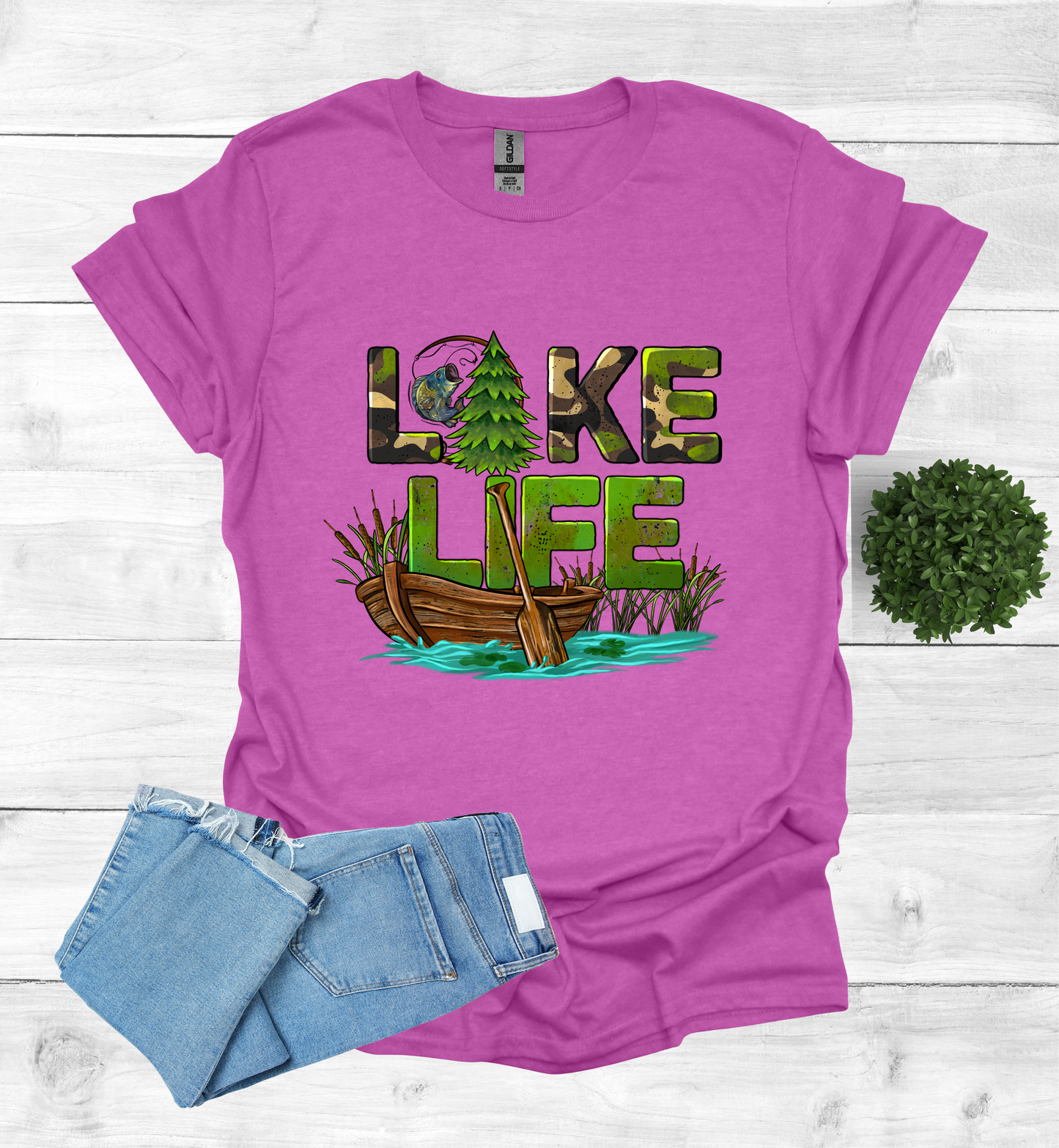 Lake Life with boat and paddle Shirt