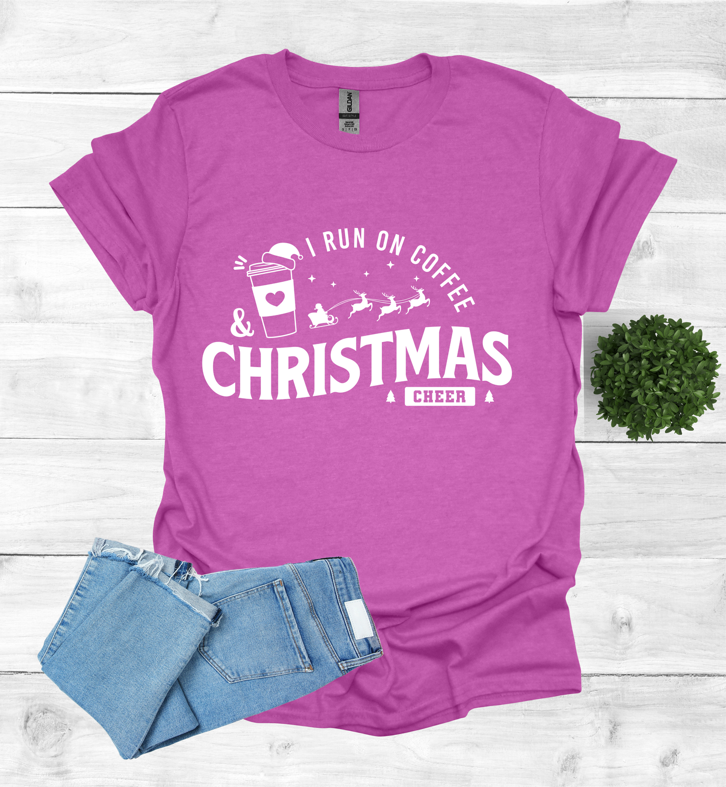 I Run on Coffee and Christmas Cheers Shirt