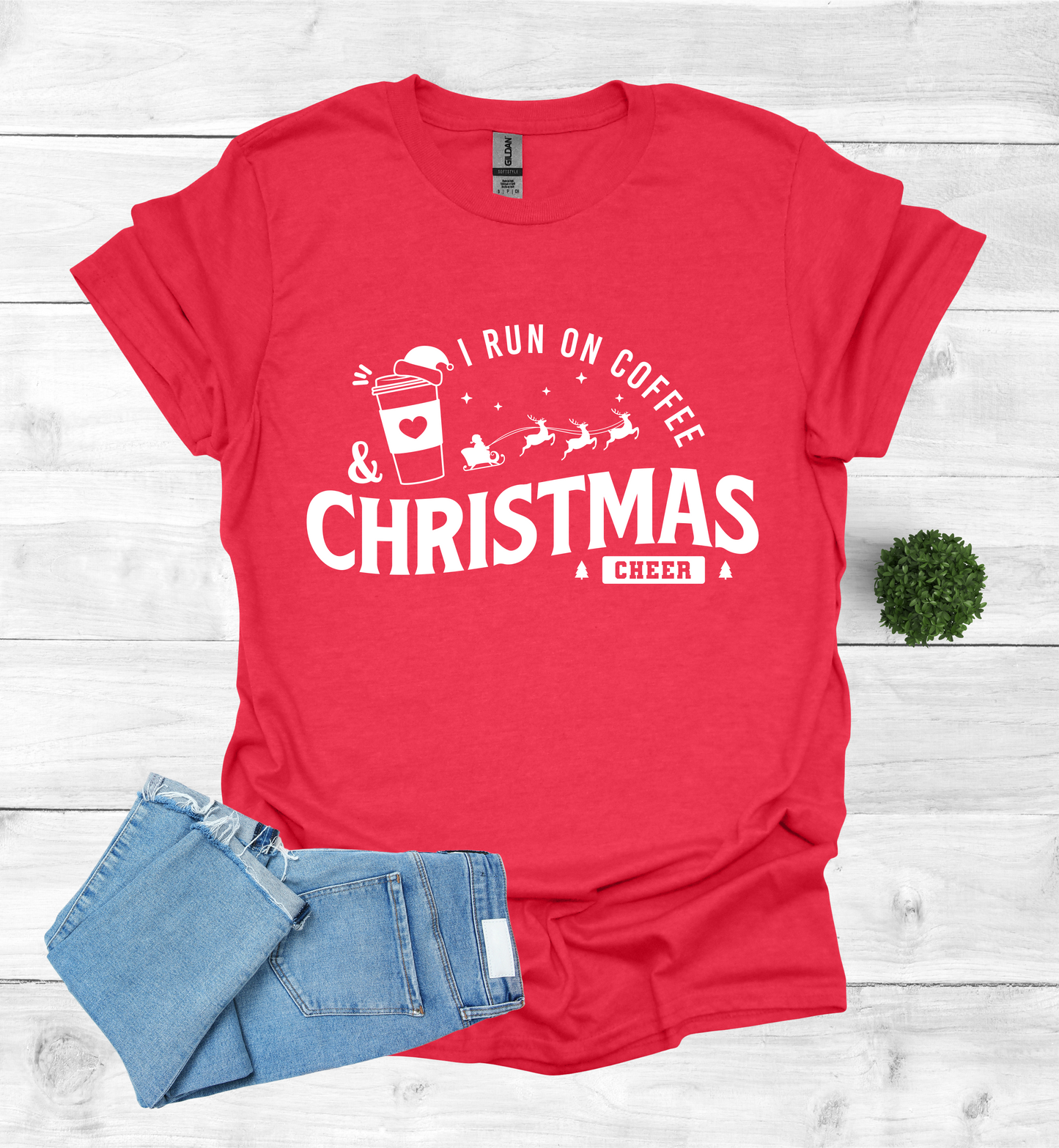 I Run on Coffee and Christmas Cheers Shirt
