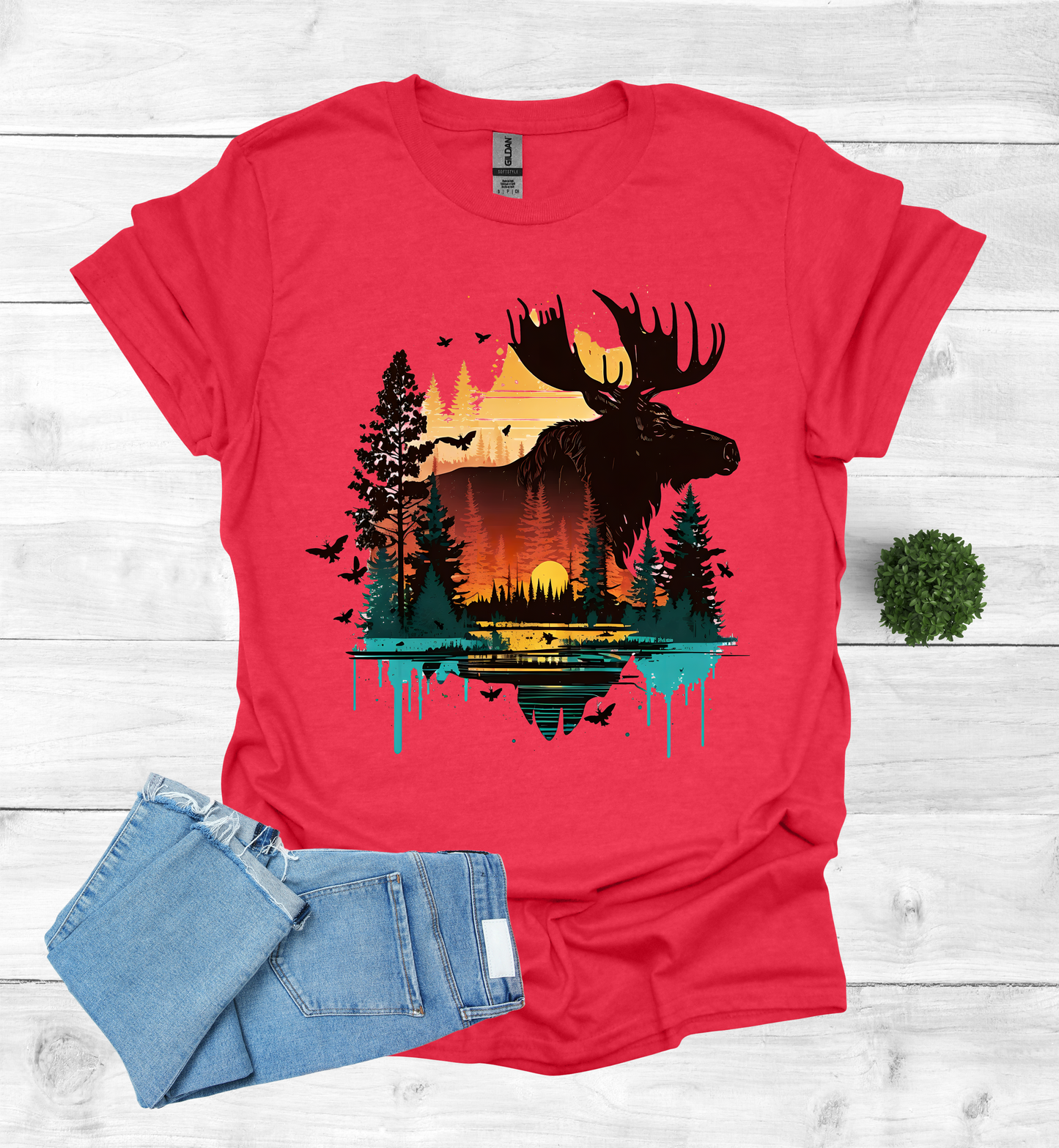 Colorful Moose T-Shirt