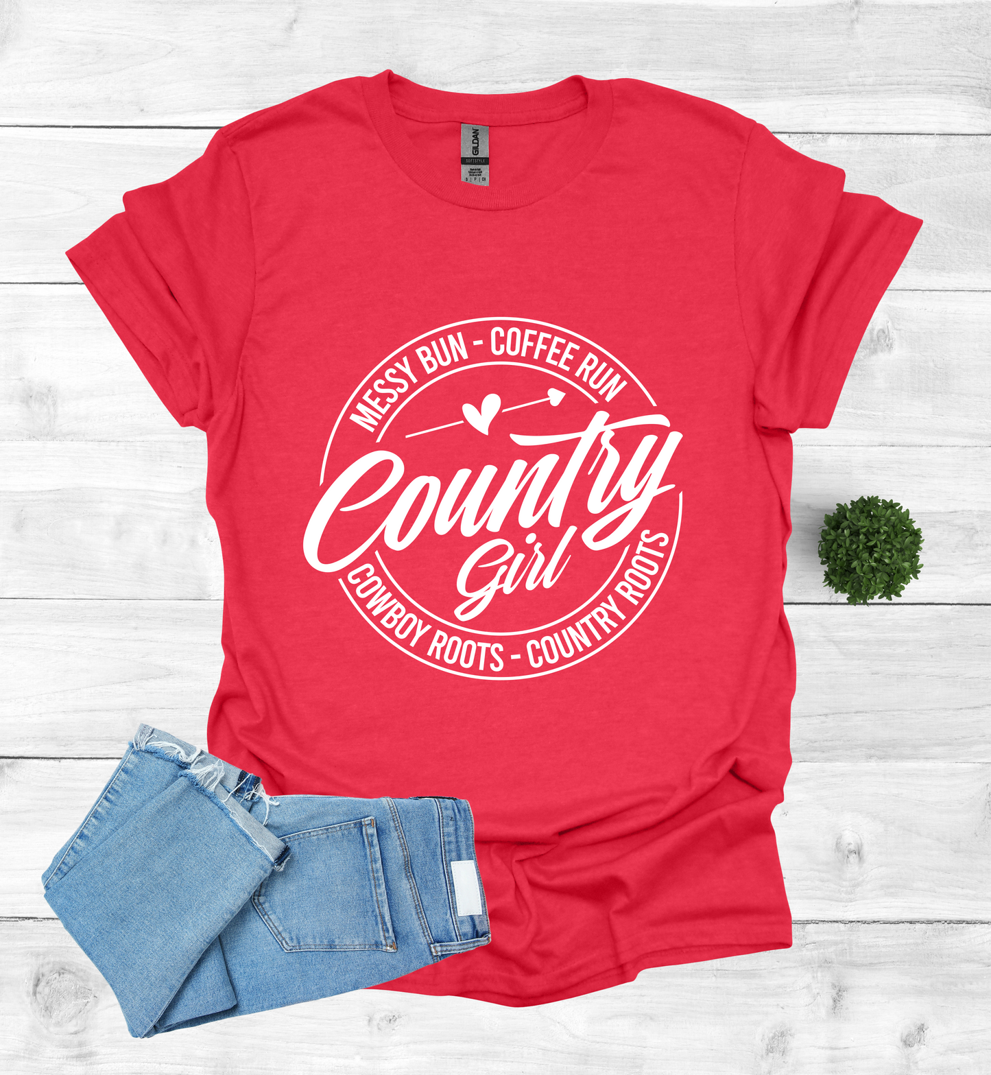 Country Girl Messy Bun, Coffee Run T-Shirt