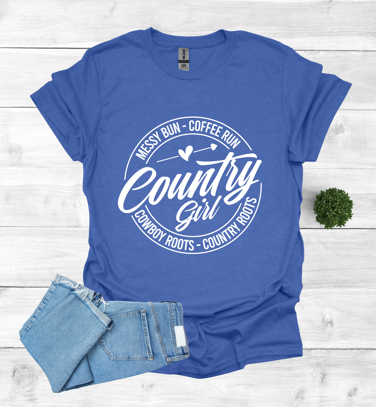 Country Girl Messy Bun, Coffee Run T-Shirt