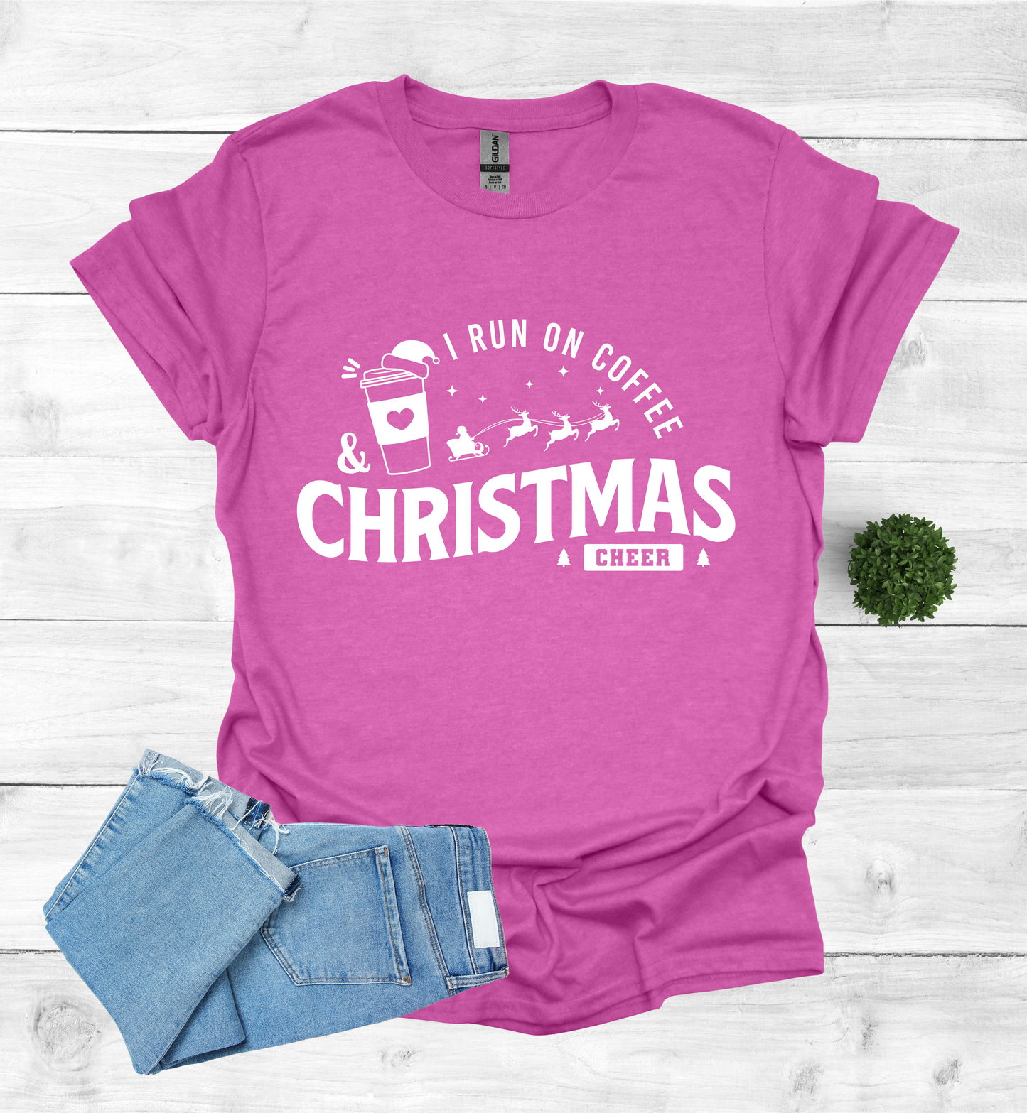 I Run on Coffee and Christmas Cheers Shirt