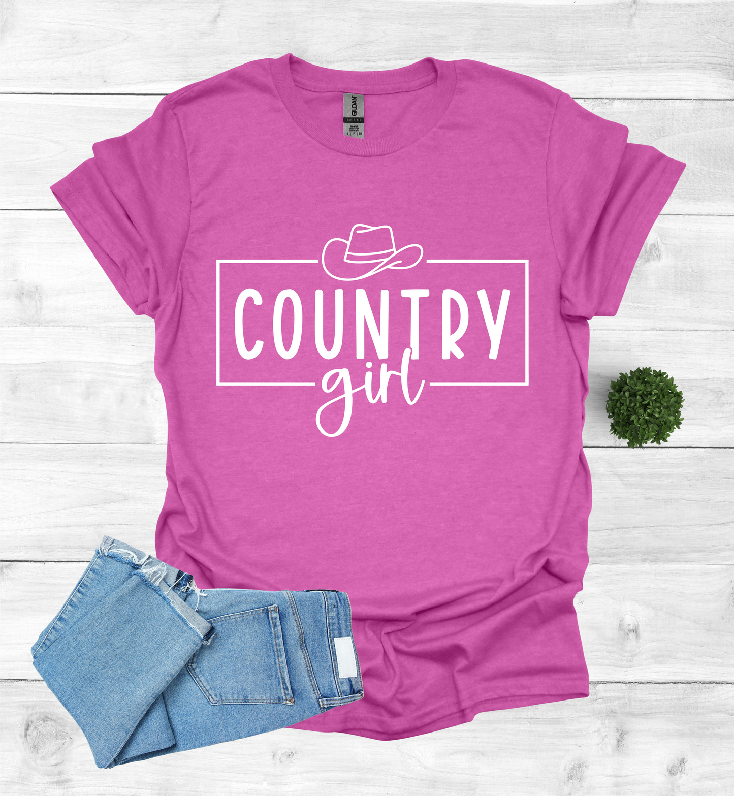 Country Girl saying with Cowboy Hat
