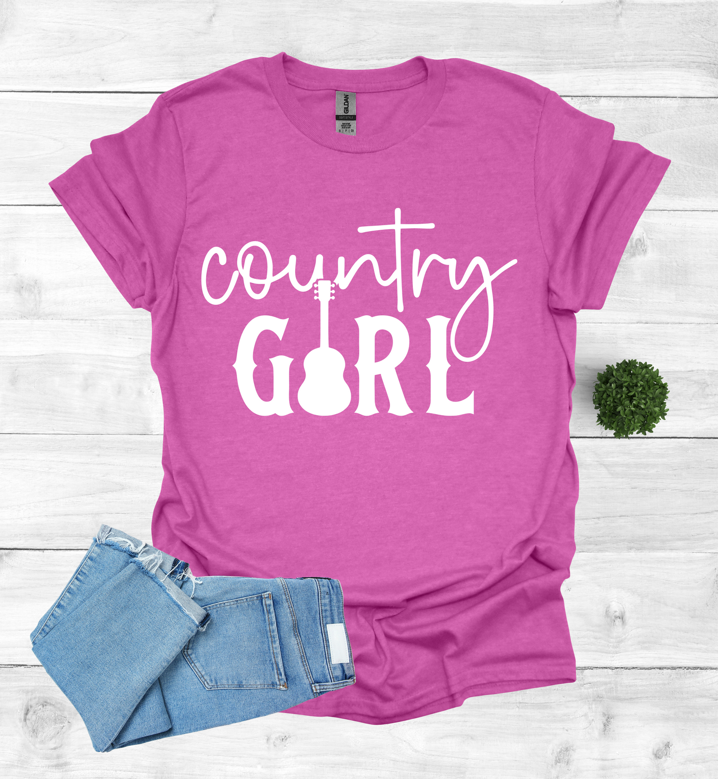 Country Girl Words with a Guitar as the I in the word Girl