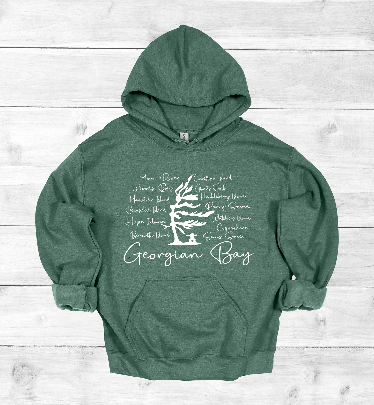 Georgian Bay with Island names Hoodie