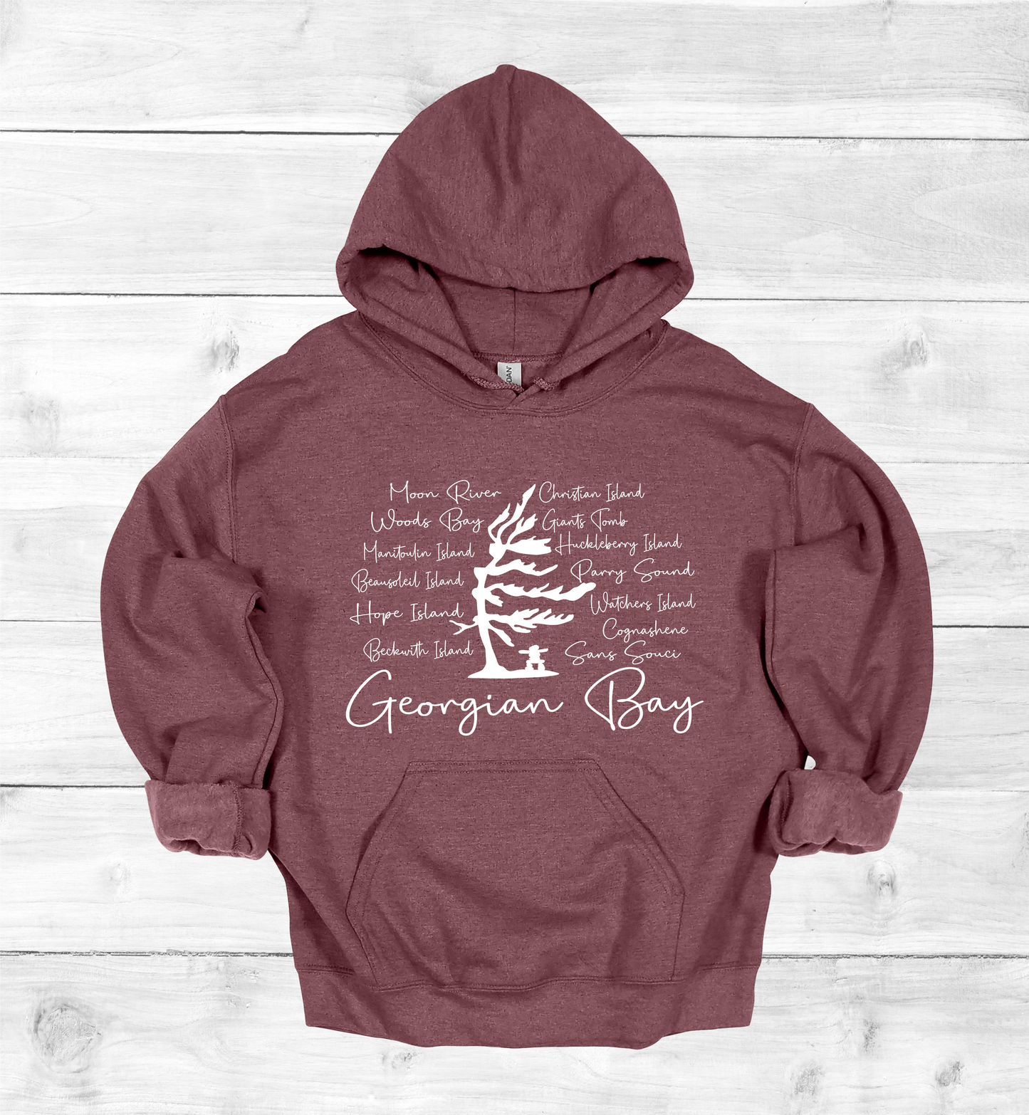 Georgian Bay with Island names Hoodie