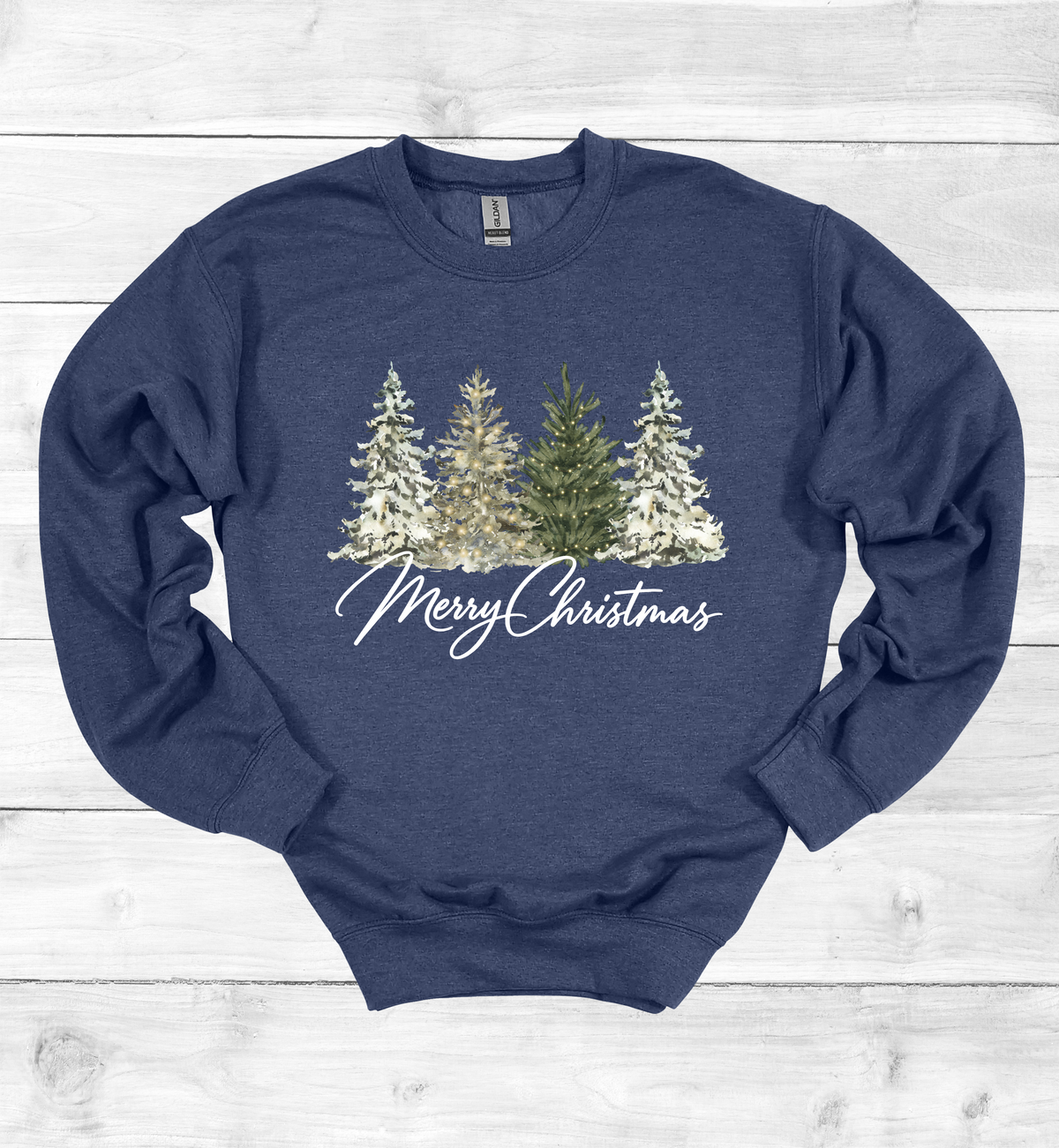 Merry Christmas with Watercolor Christmas Trees