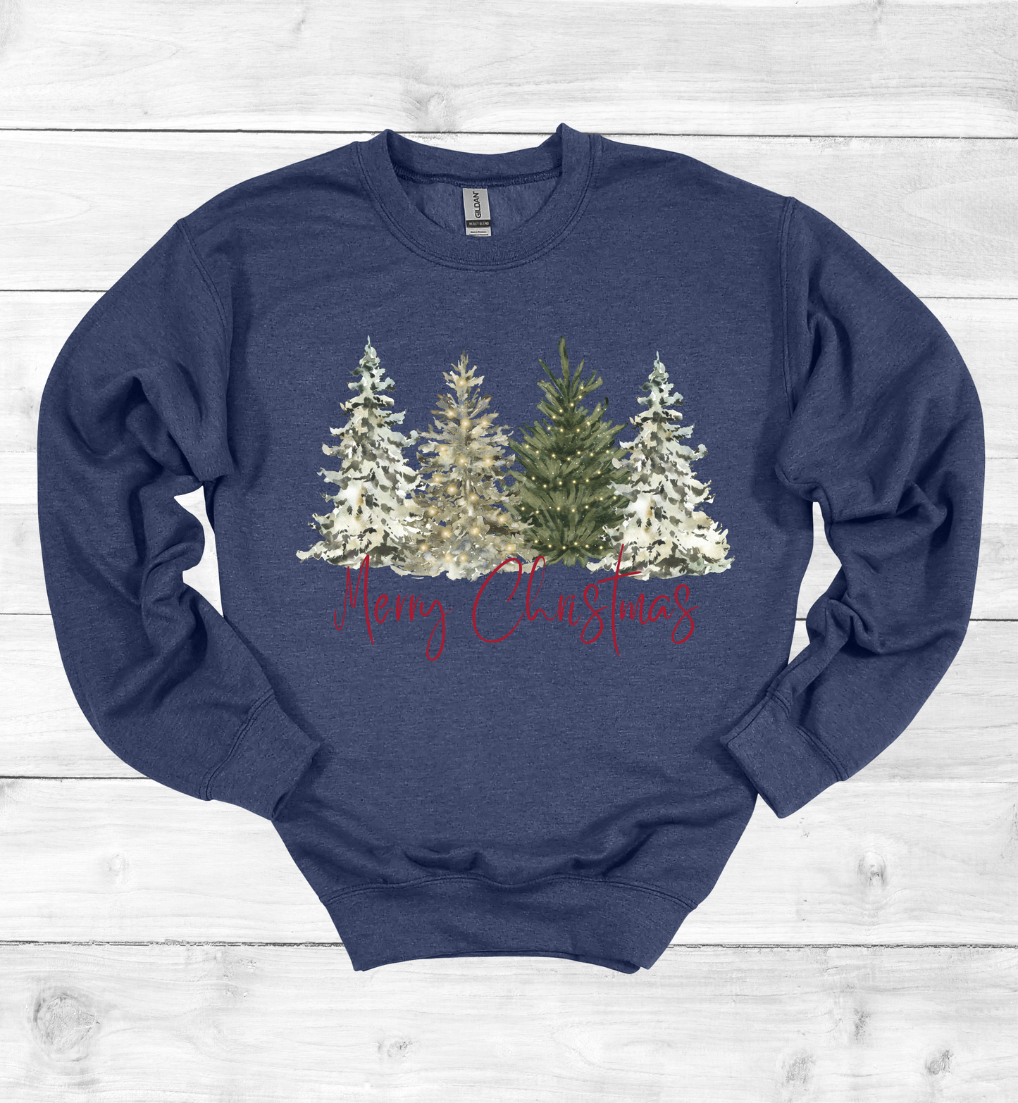 Merry Christmas with Watercolor Christmas Trees