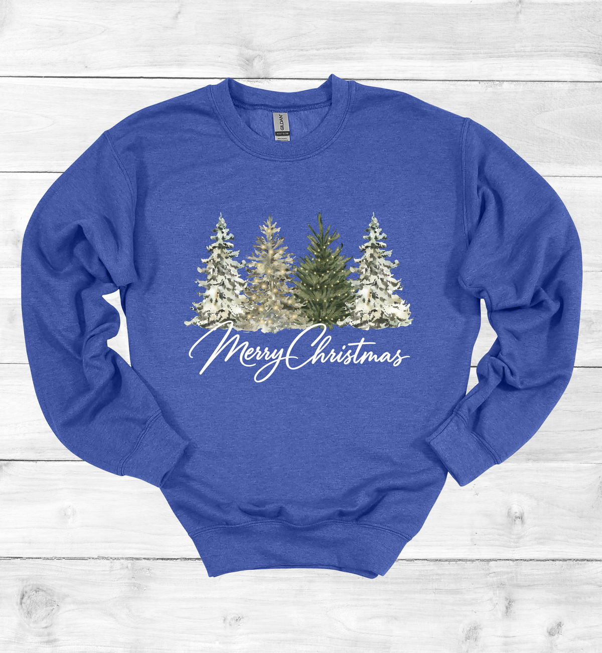 Merry Christmas with Watercolor Christmas Trees