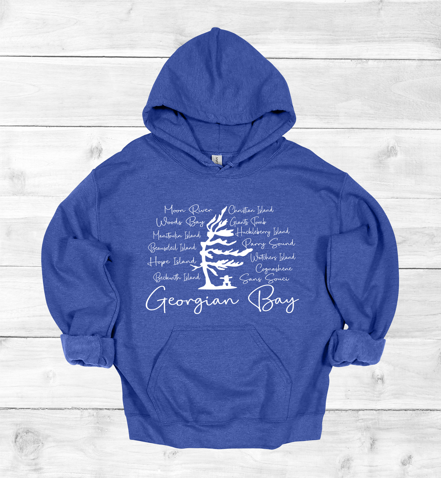 Georgian Bay with Island names Hoodie