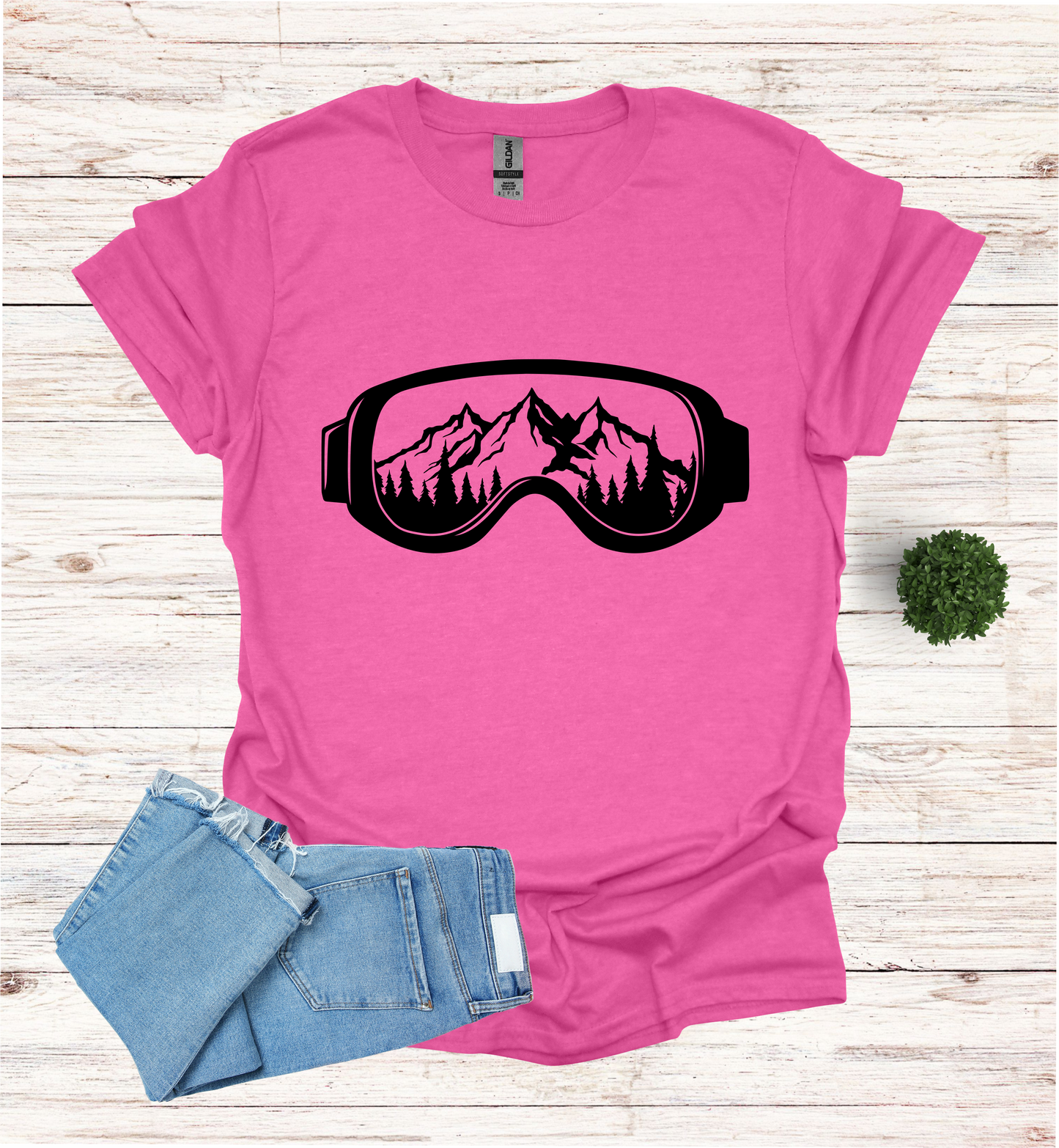 Snow Goggles Mountain Scene T-Shirt