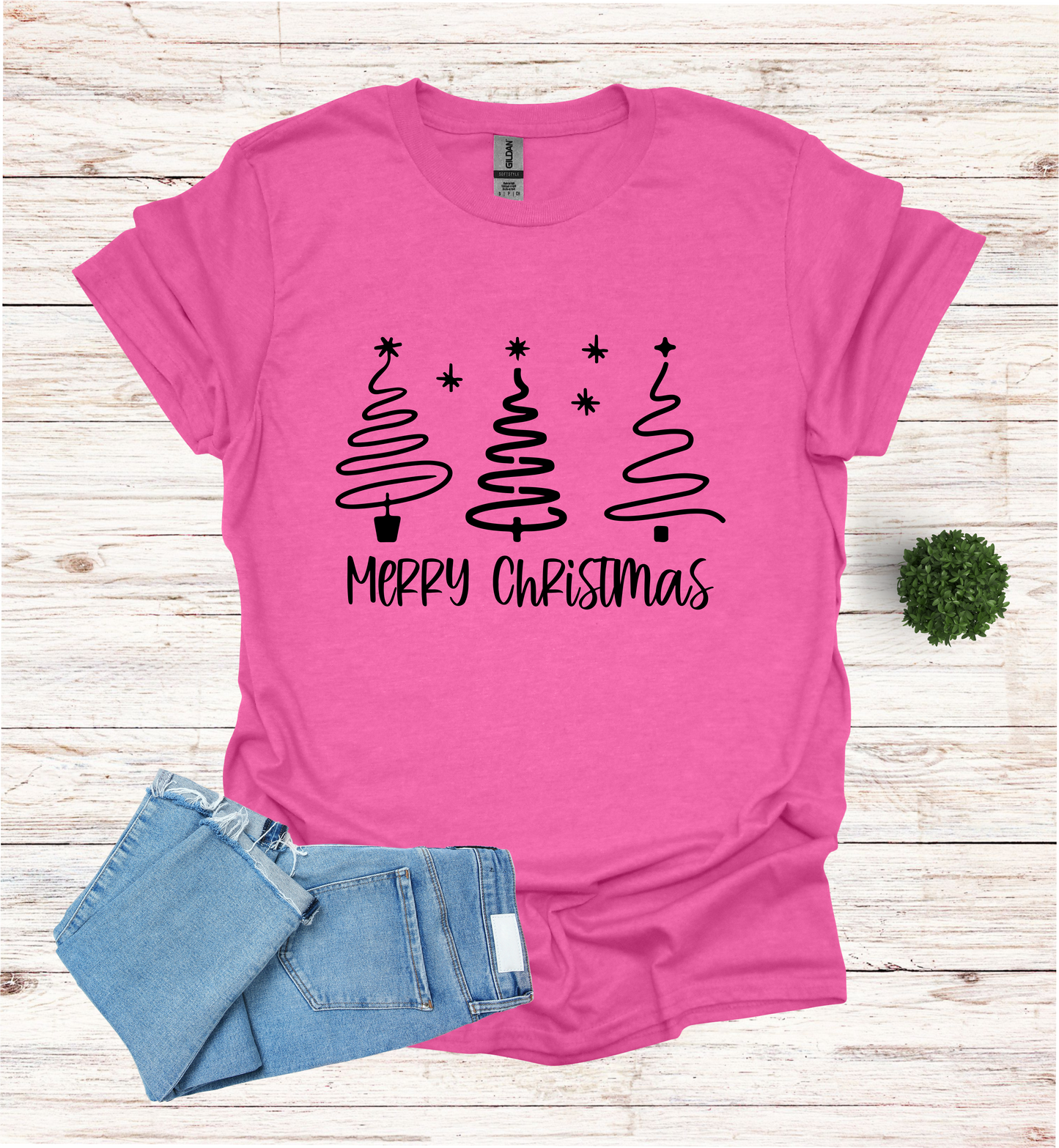 Merry Christmas Shirt with 3 Trees
