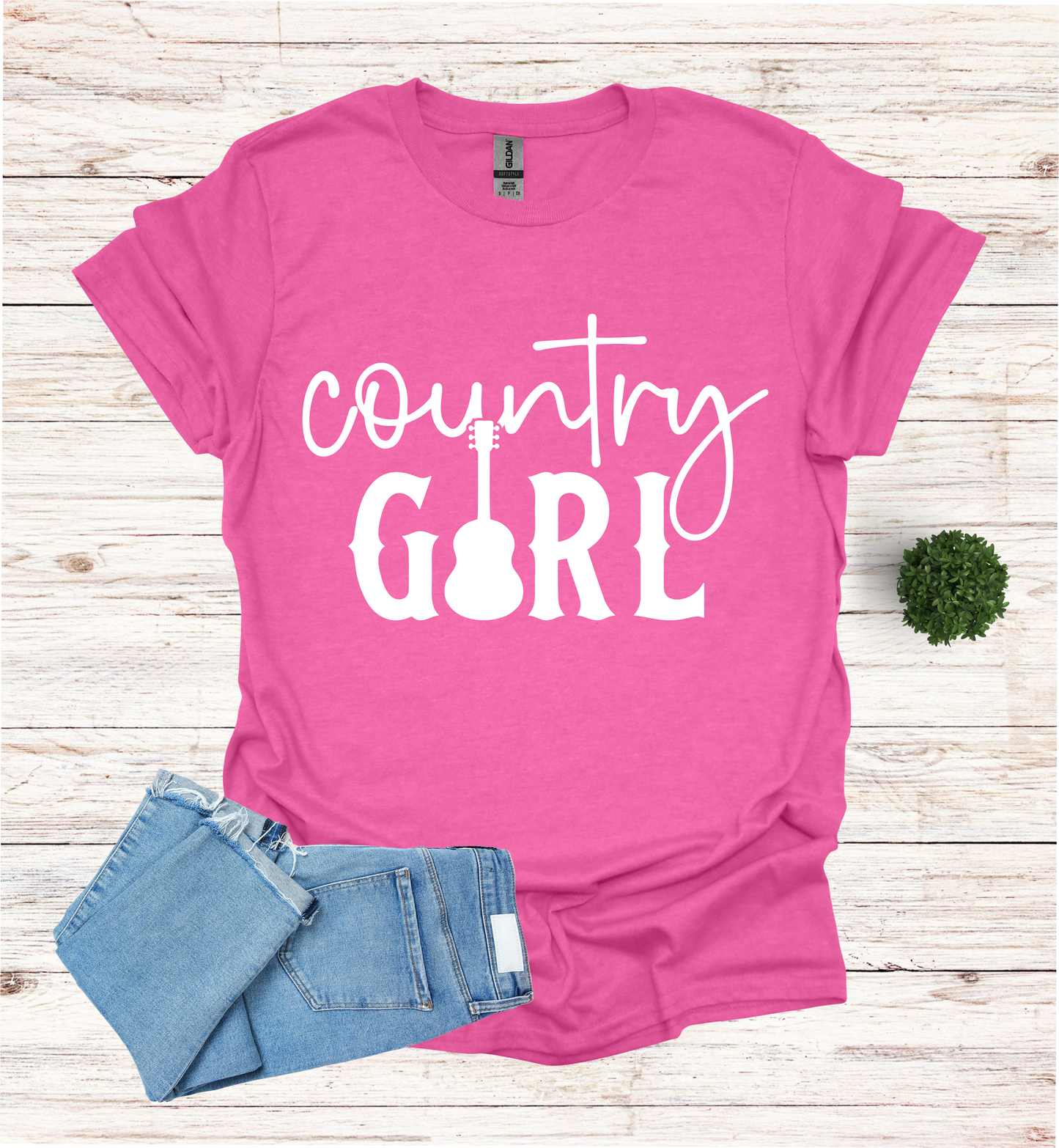 Country Girl Words with a Guitar as the I in the word Girl