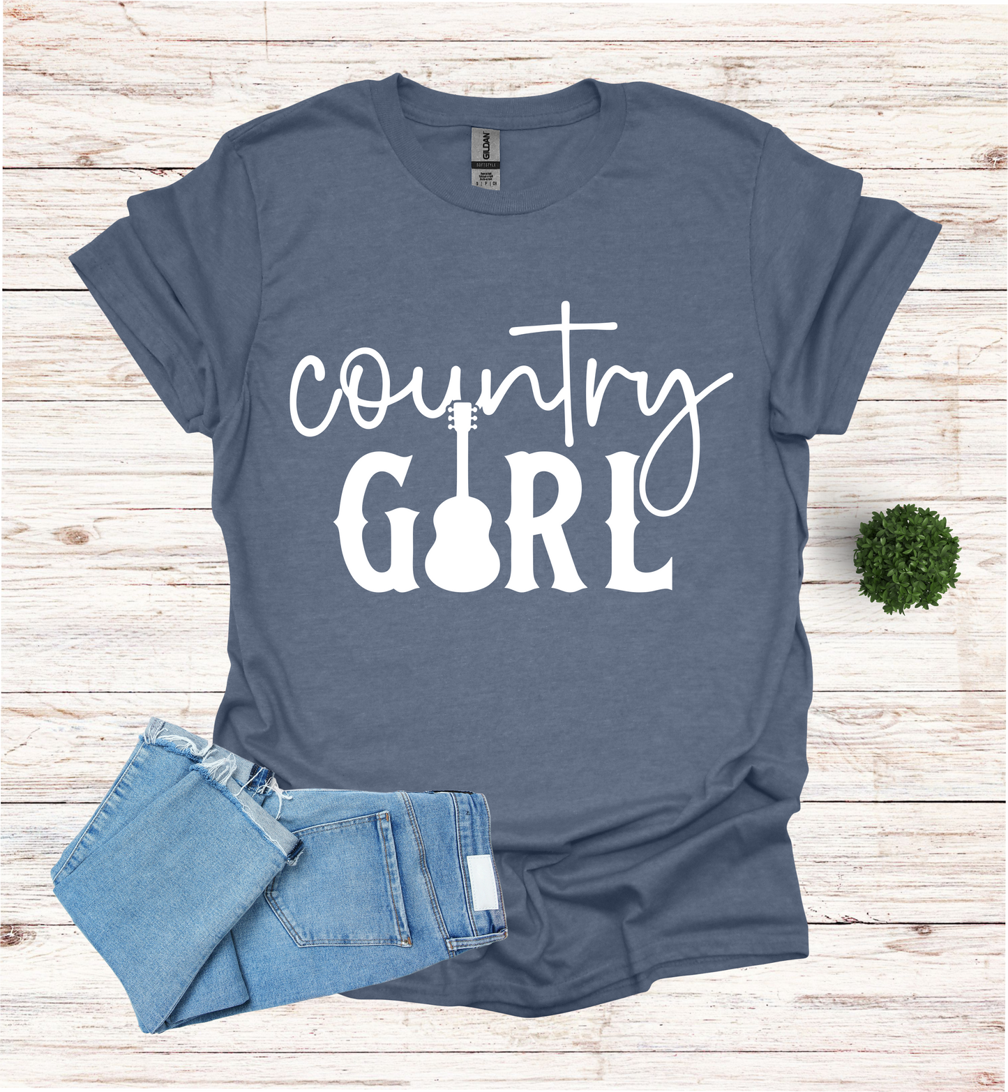 Country Girl Words with a Guitar as the I in the word Girl