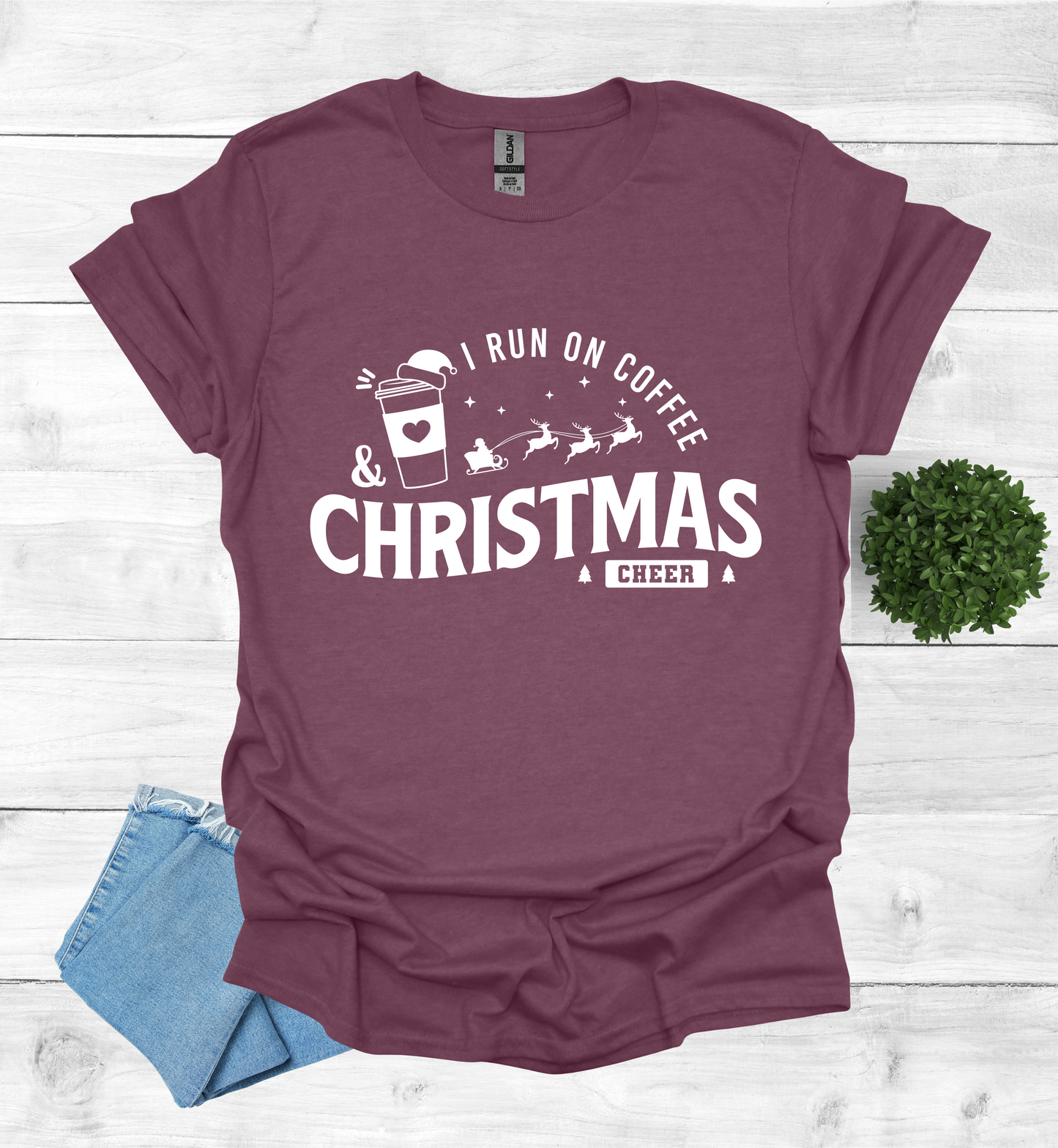 I Run on Coffee and Christmas Cheers Shirt