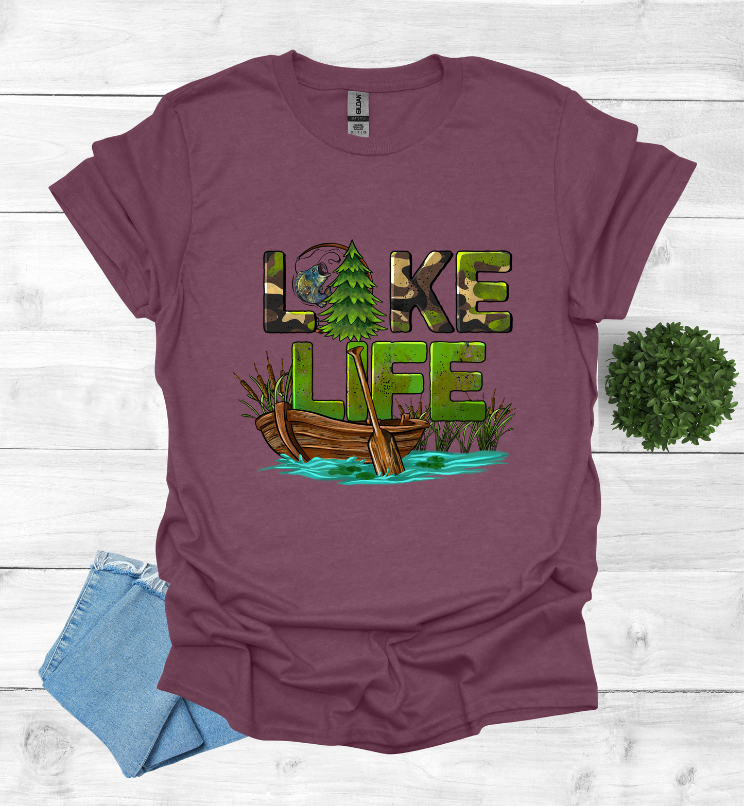 Lake Life with boat and paddle Shirt