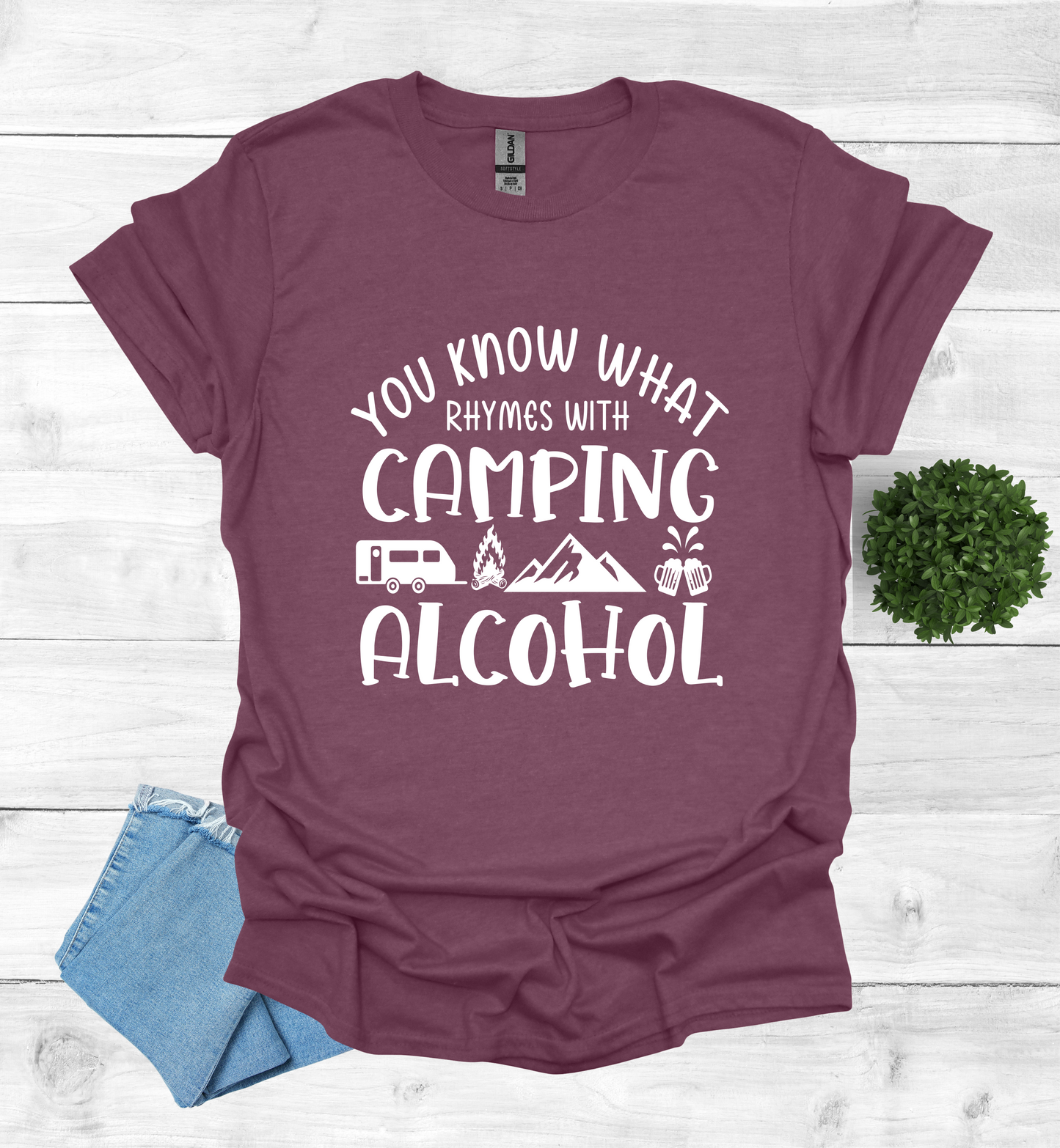 Camping Rhymes with Alcohol Shirt