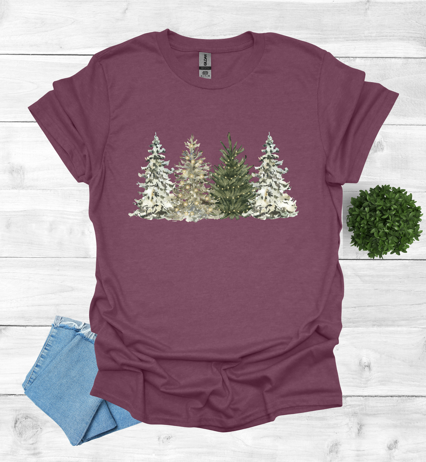 Water Color Christmas Trees T-Shirt1