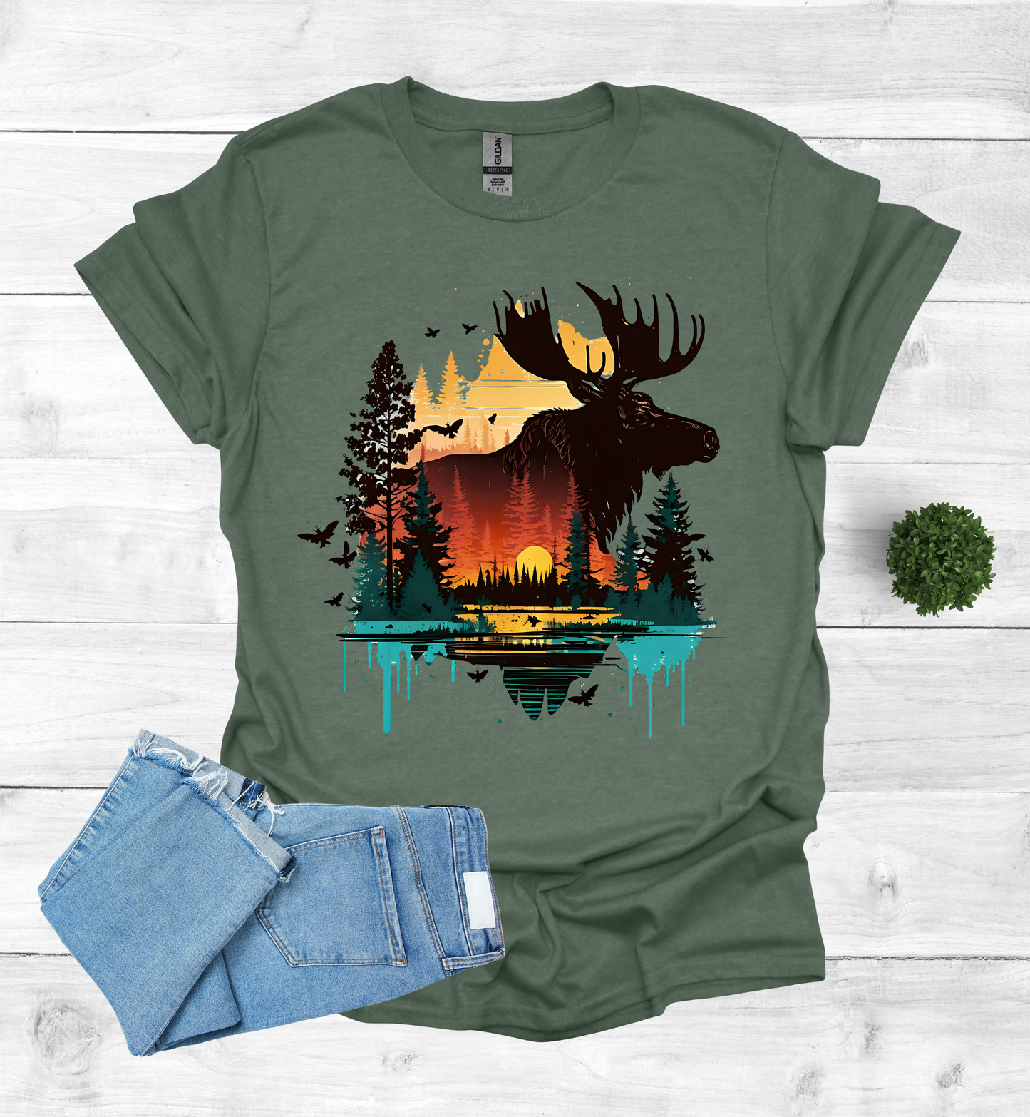 Colorful Moose T-Shirt