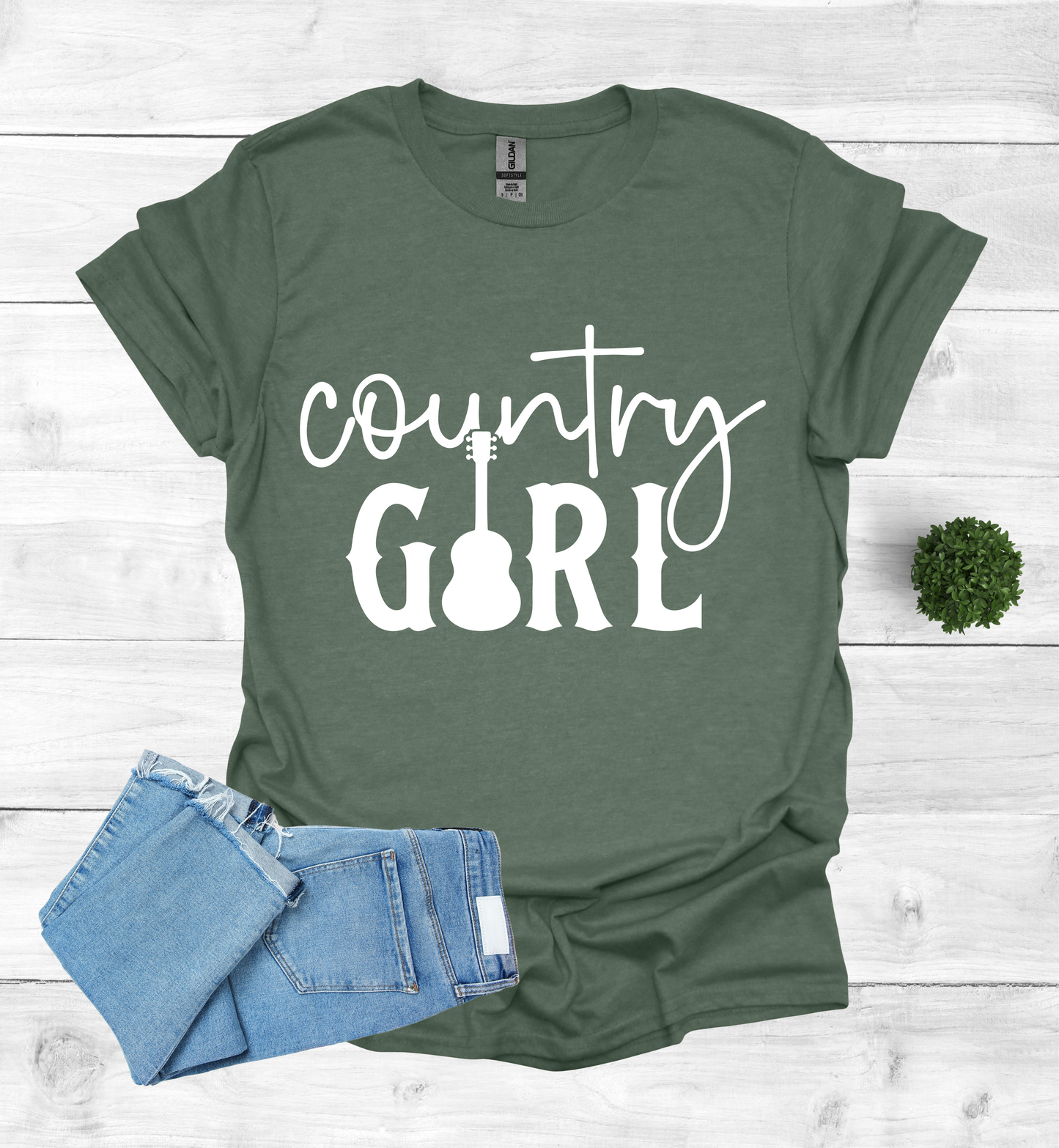 Country Girl Words with a Guitar as the I in the word Girl