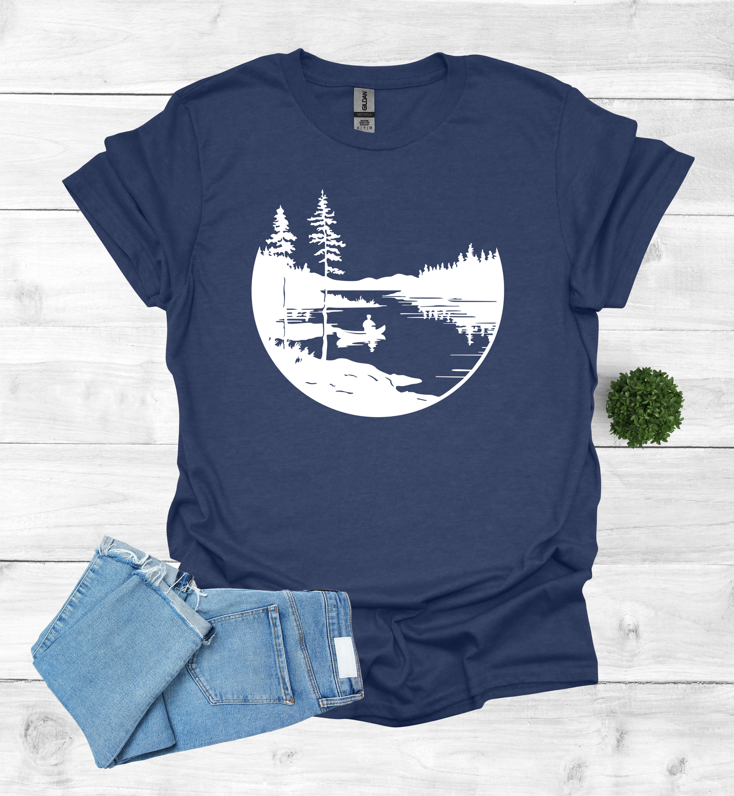 Canoeing Scene in the Wilderness