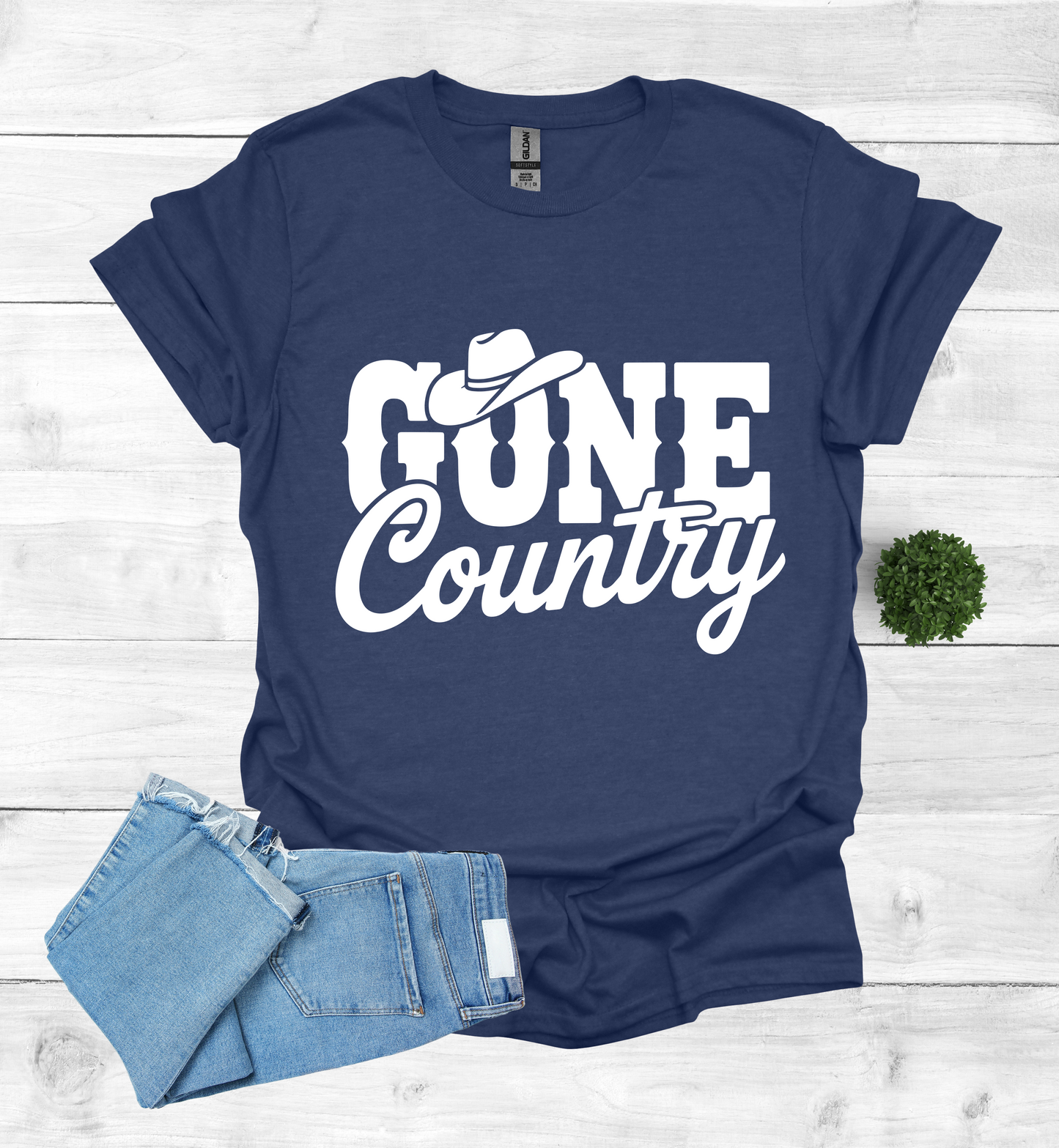Gone Country saying with small Cowboy Hat