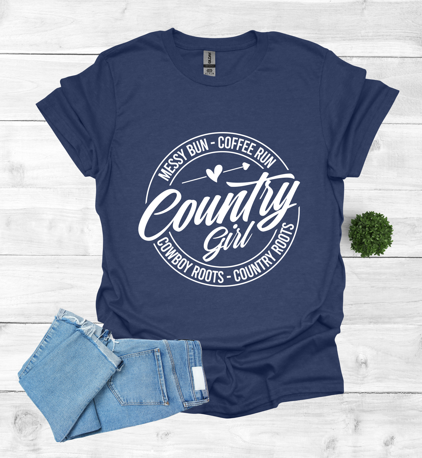 Country Girl Messy Bun, Coffee Run T-Shirt