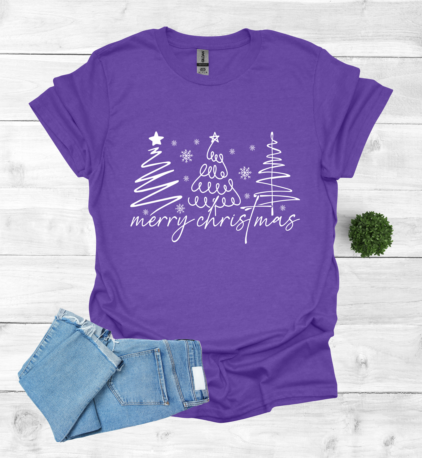 Christmas Trees with Merry Christmas