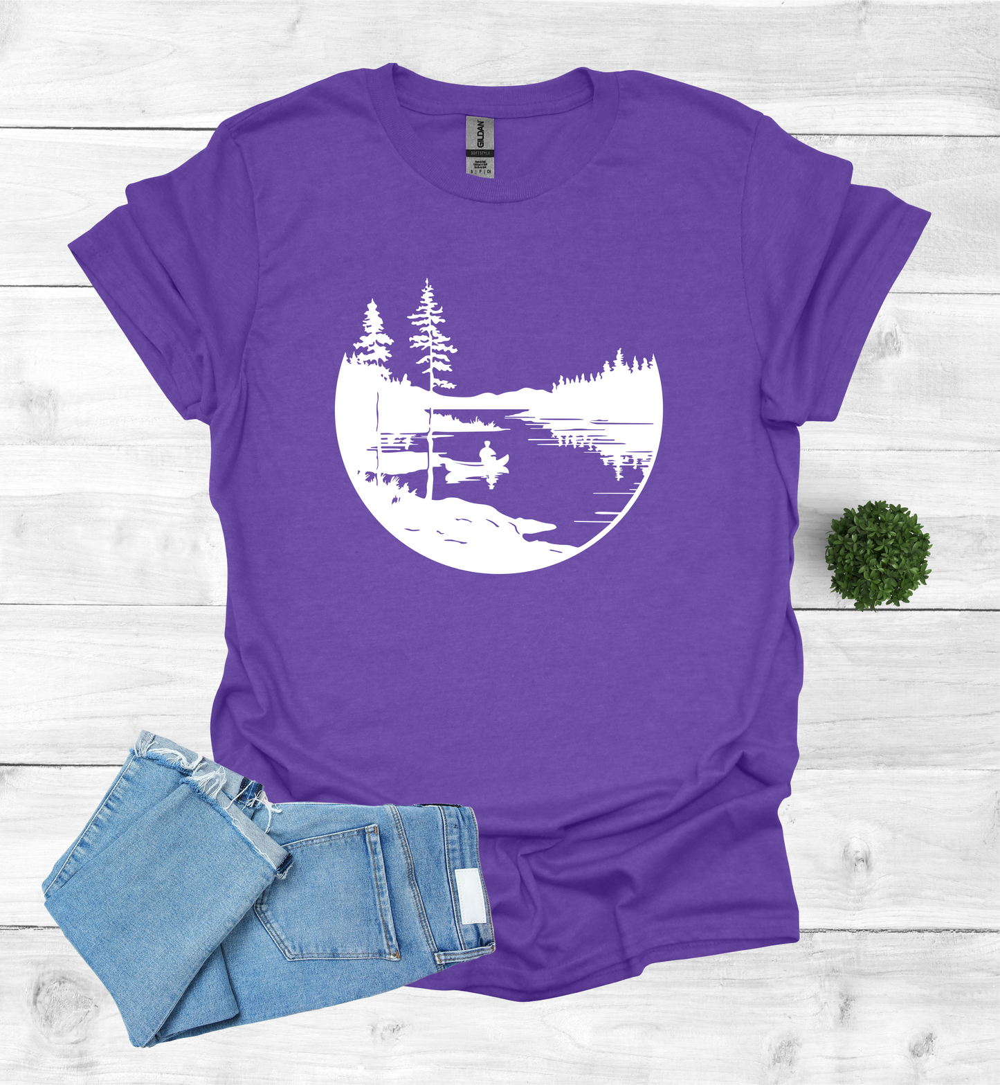 Canoeing Scene in the Wilderness