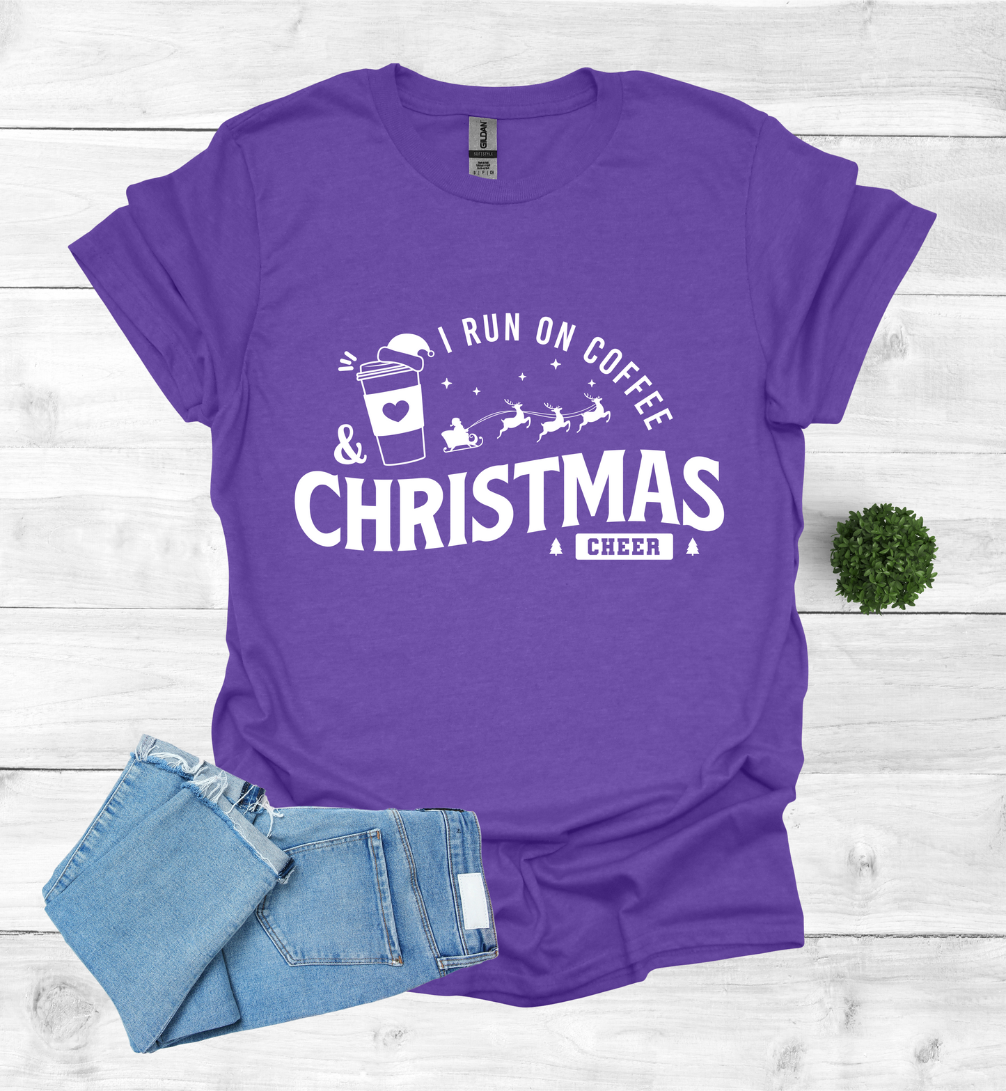 I Run on Coffee and Christmas Cheers Shirt