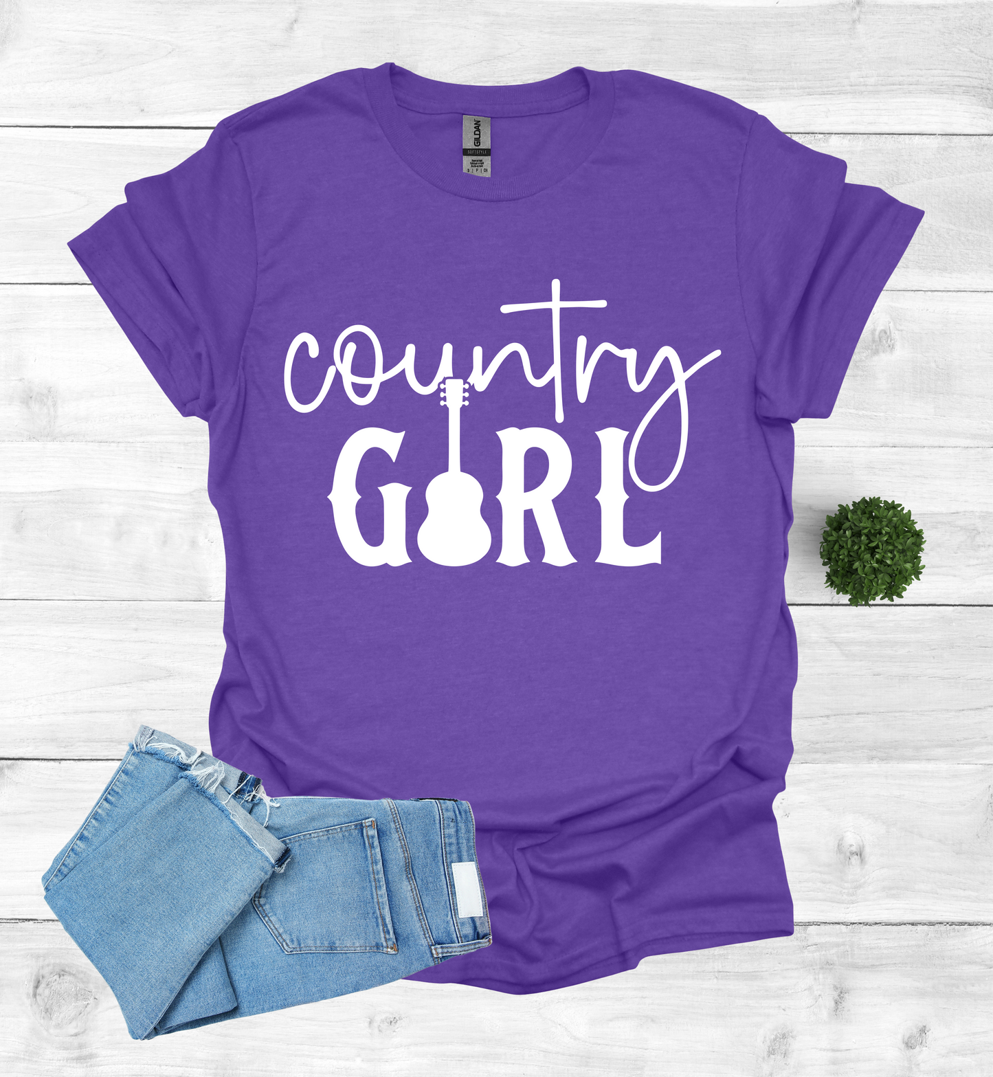 Country Girl Words with a Guitar as the I in the word Girl