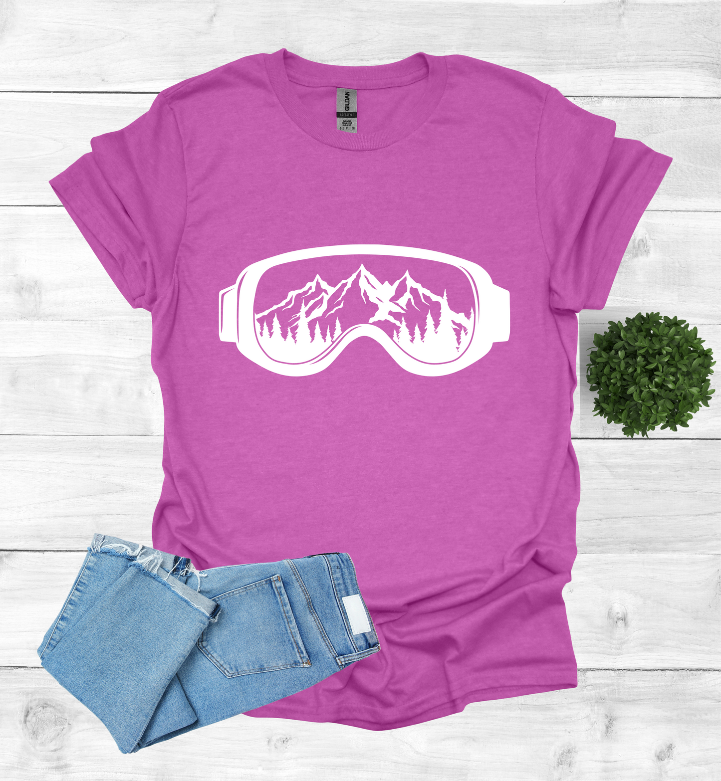 Snow Goggles Mountain Scene T-Shirt