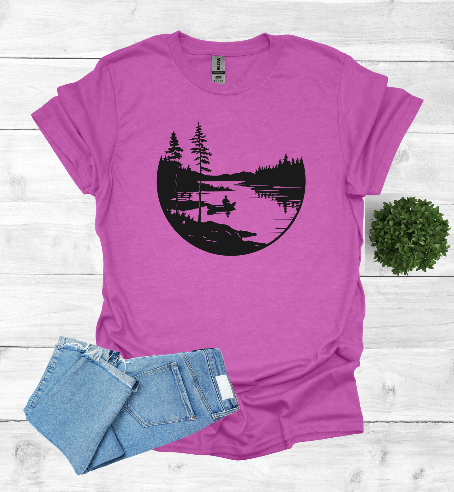 Canoeing Scene in the Wilderness