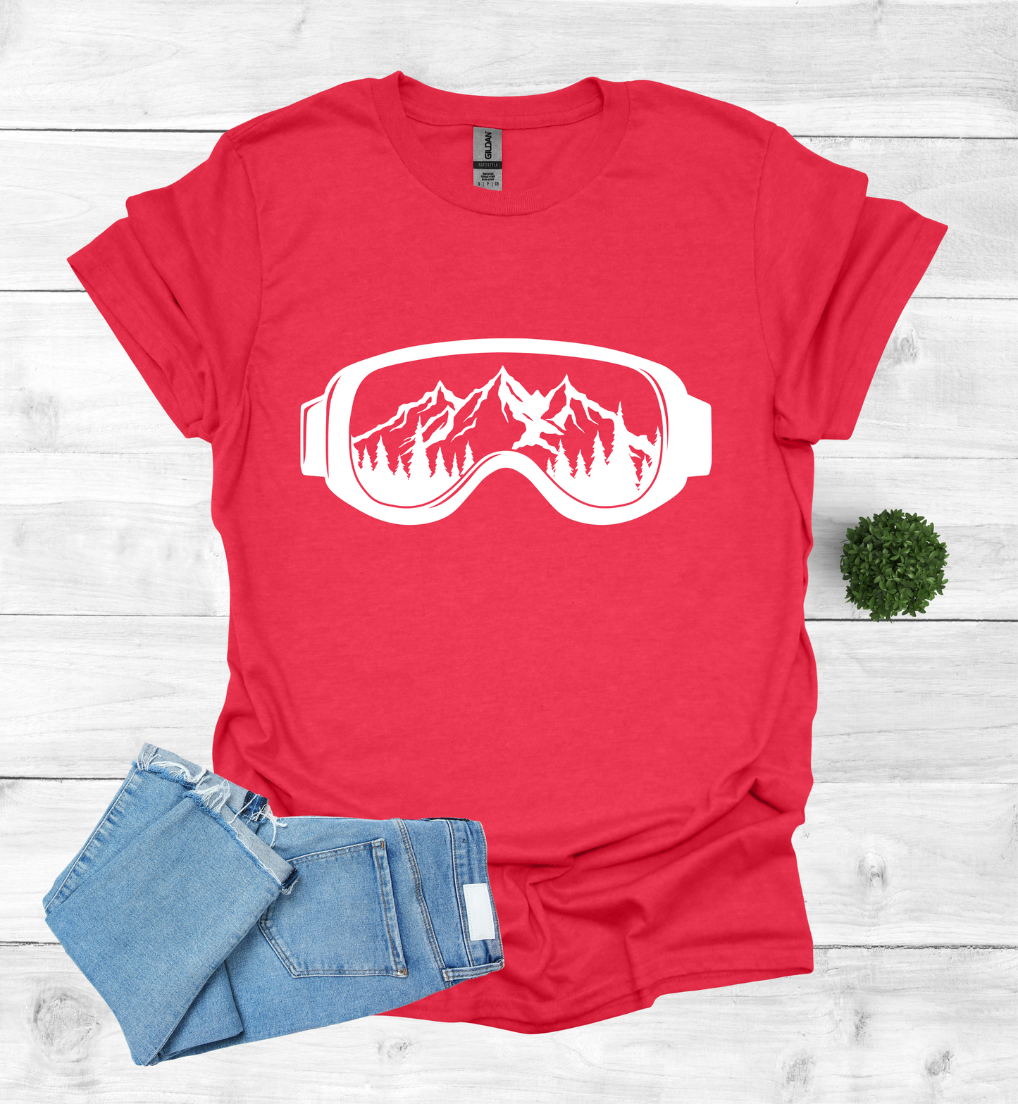Snow Goggles Mountain Scene T-Shirt