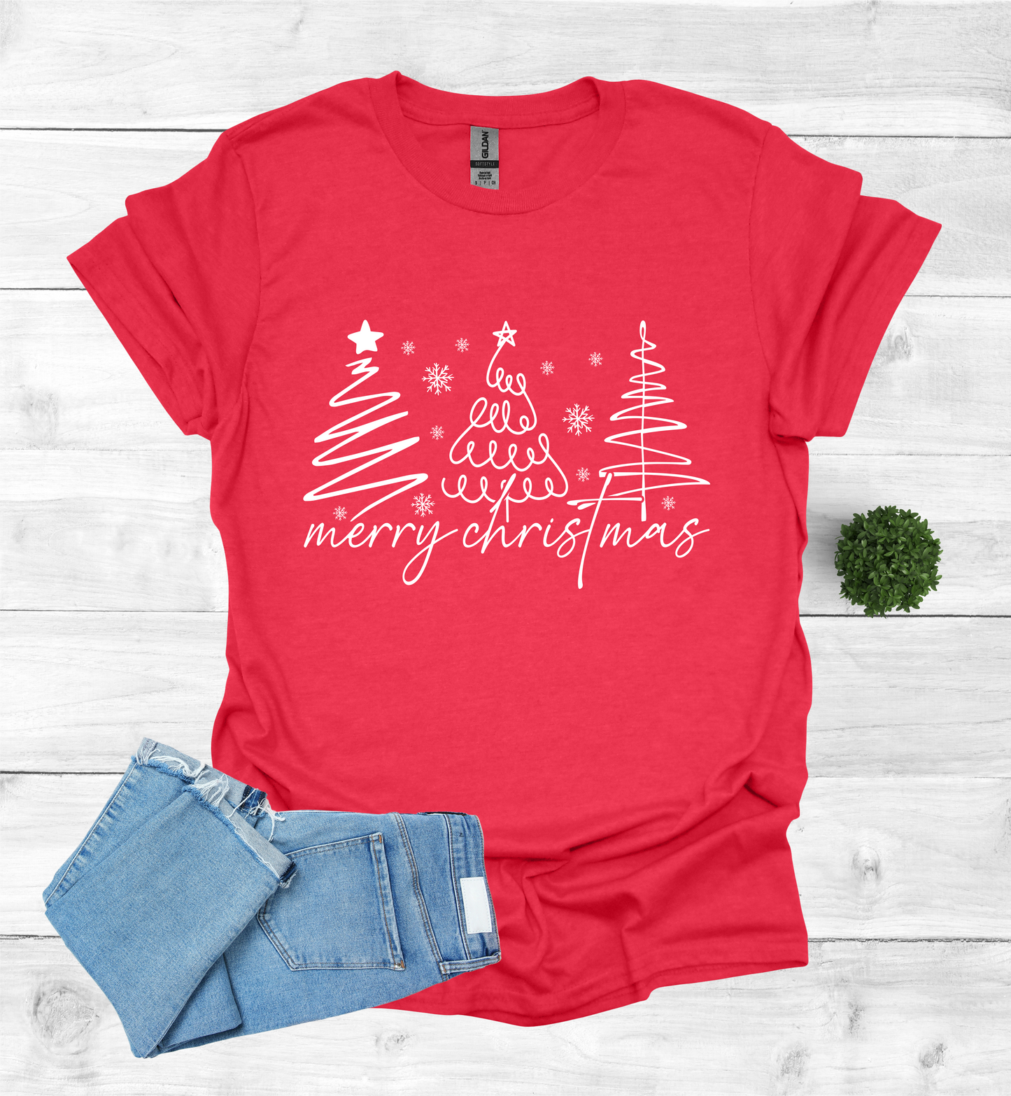 Christmas Trees with Merry Christmas