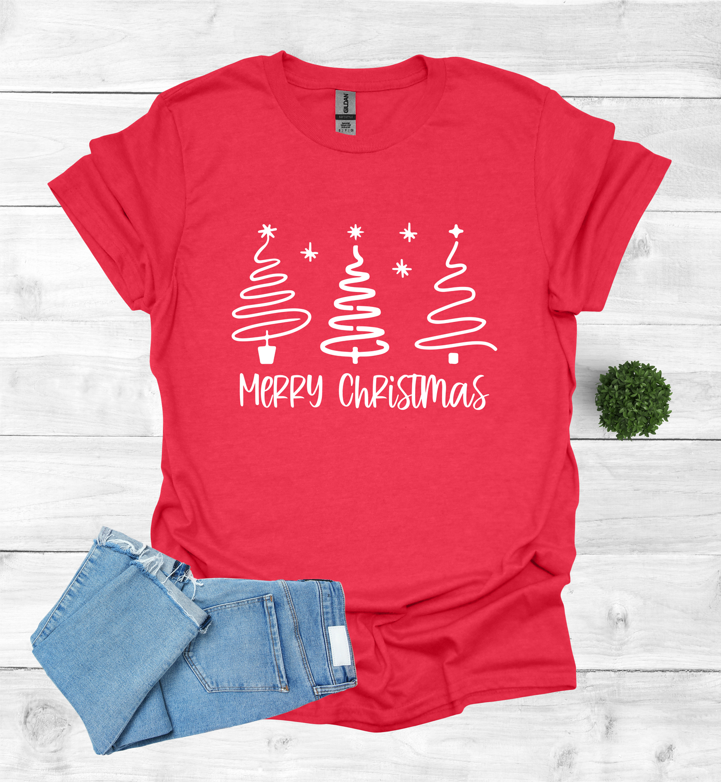 Merry Christmas Shirt with 3 Trees