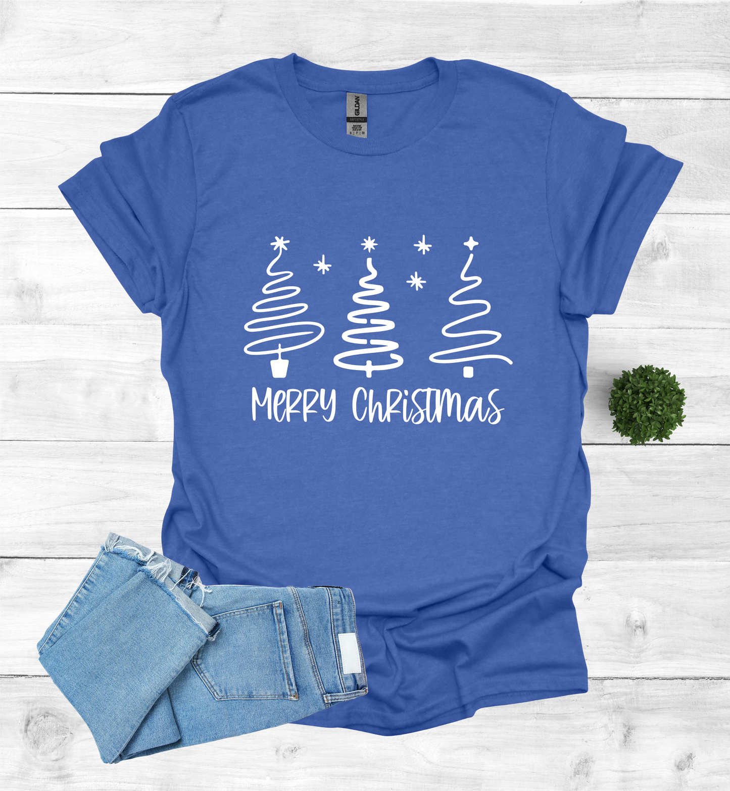 Merry Christmas Shirt with 3 Trees