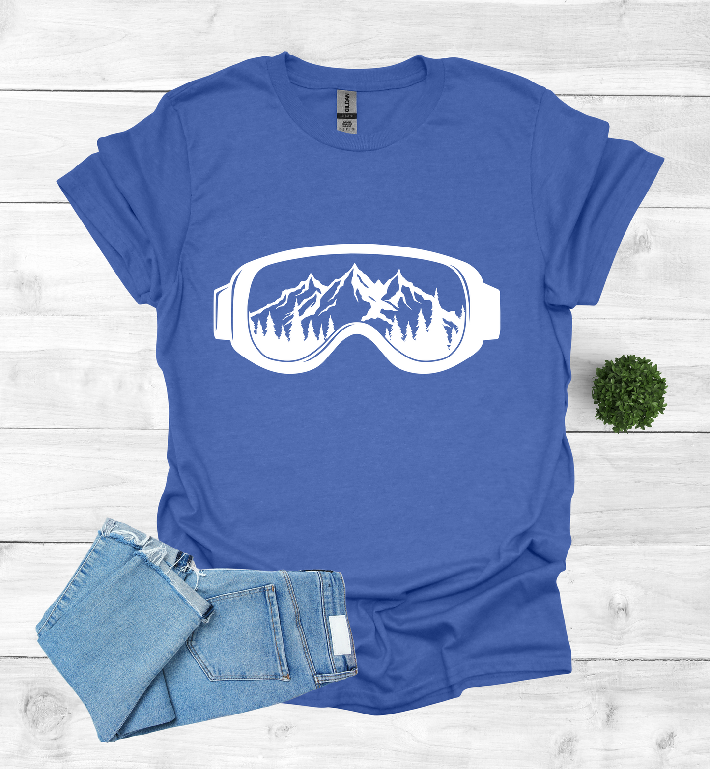Snow Goggles Mountain Scene T-Shirt