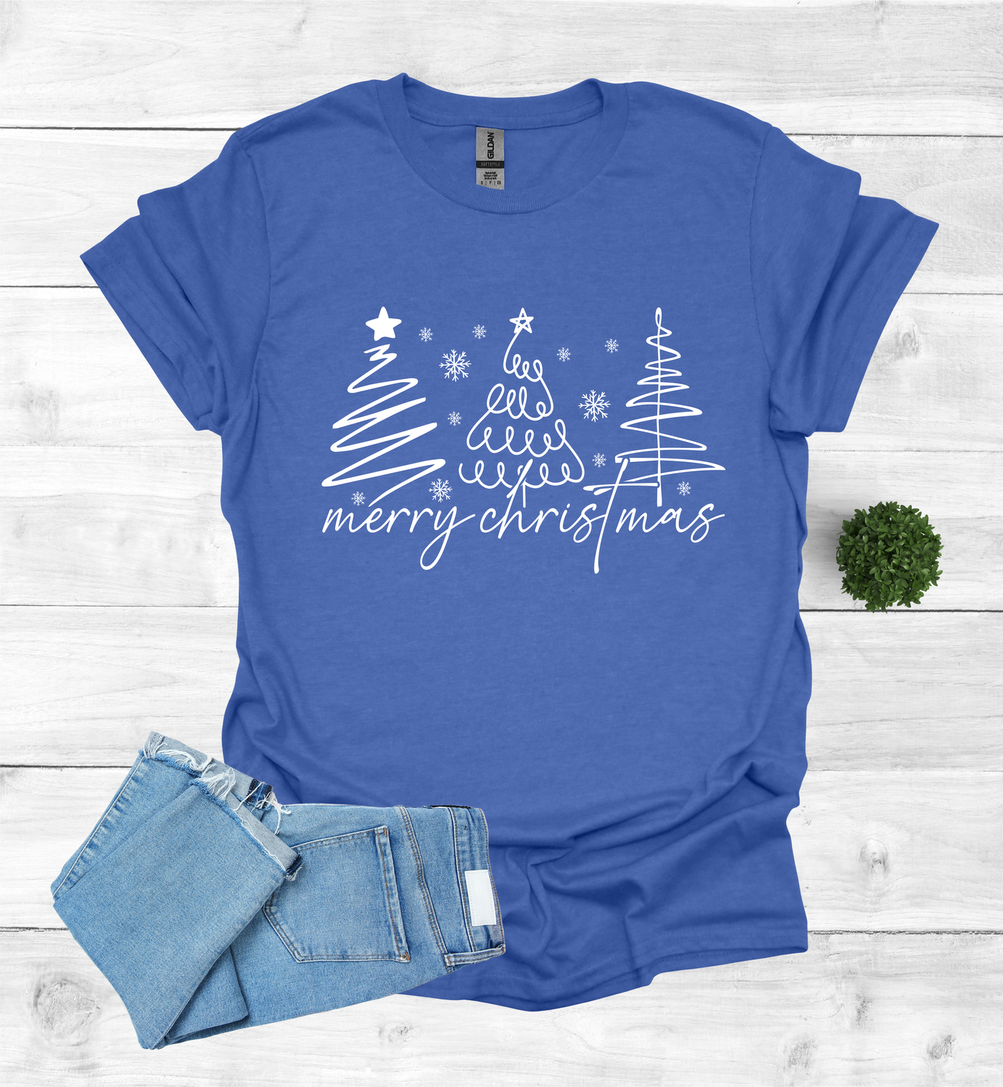 Christmas Trees with Merry Christmas