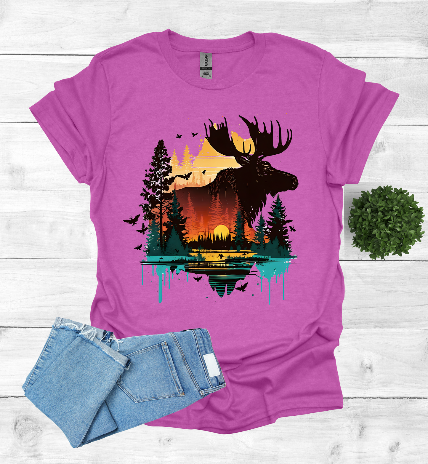 Colorful Moose T-Shirt