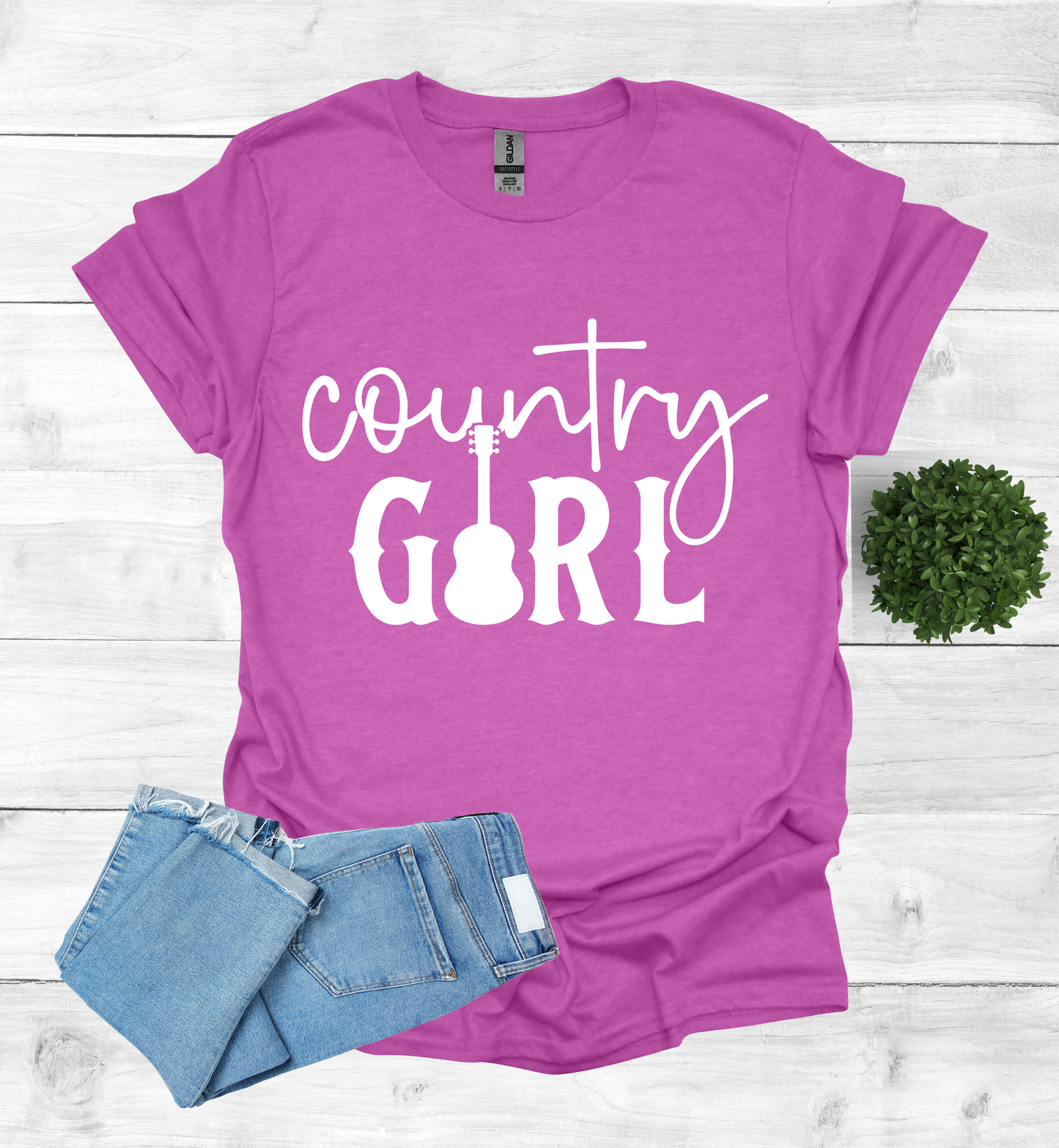 Country Girl Words with a Guitar as the I in the word Girl