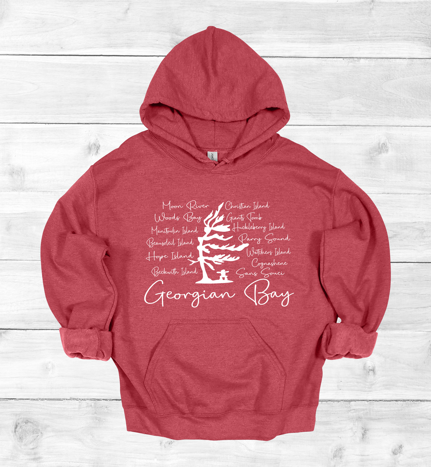 Georgian Bay with Island names Hoodie