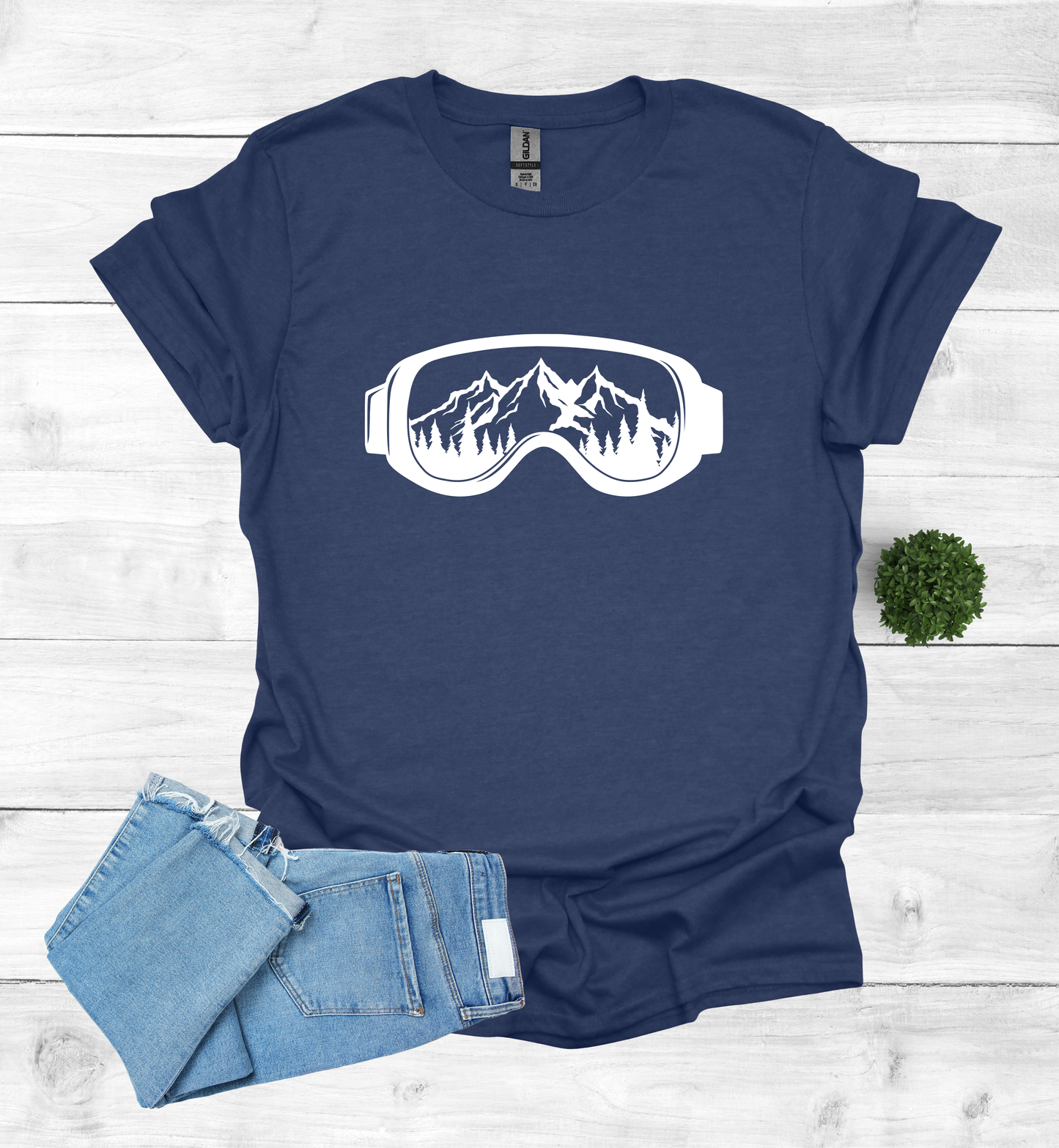 Snow Goggles Mountain Scene T-Shirt