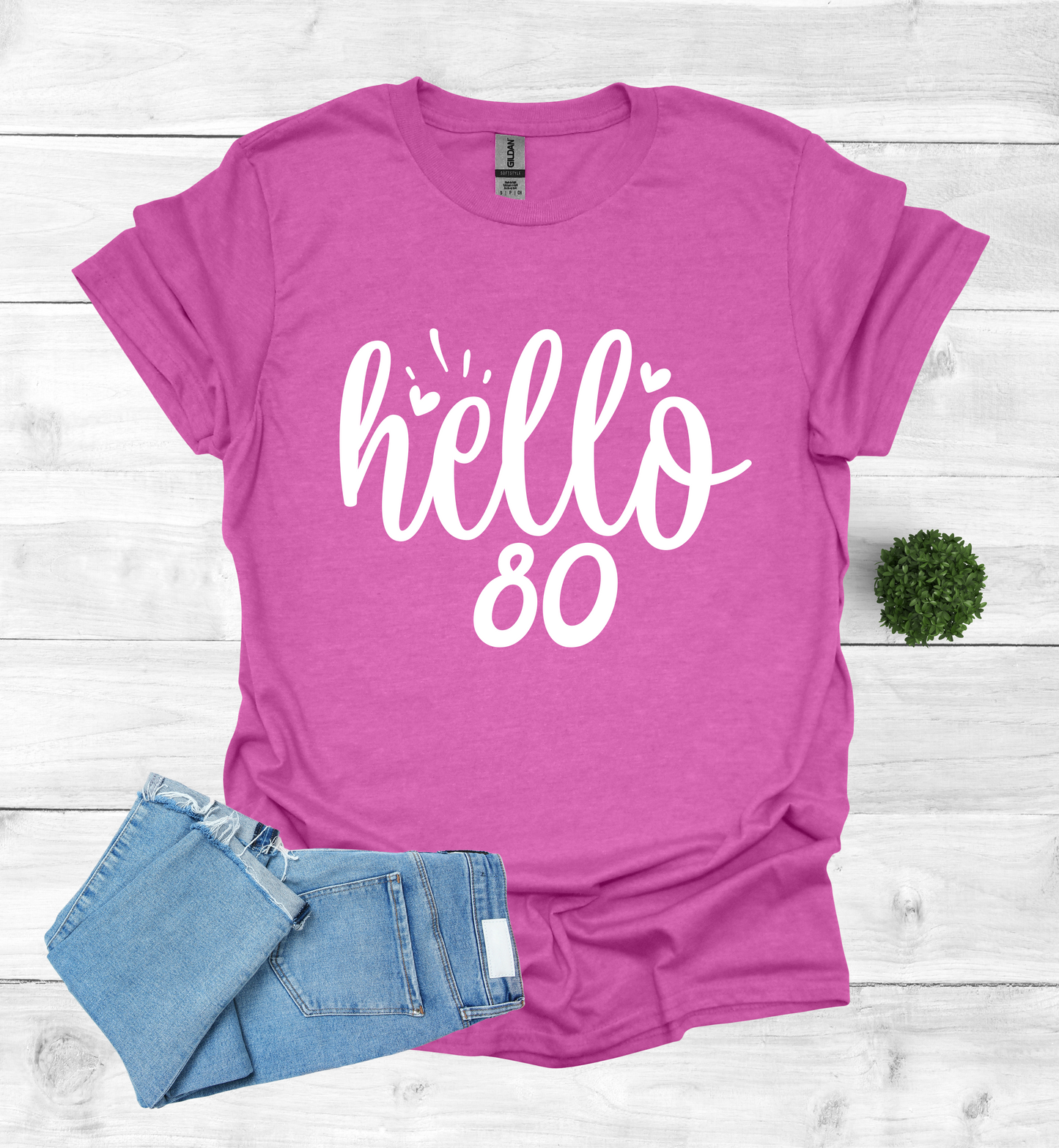 Hello 80 Birthday Shirt