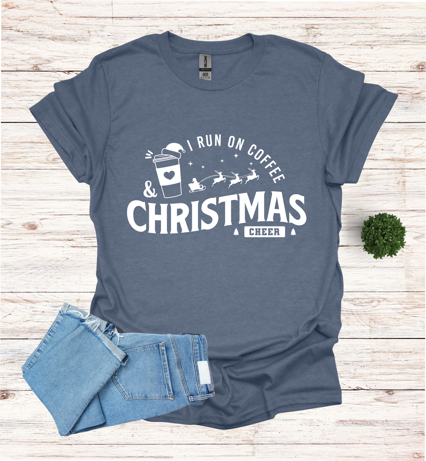 I Run on Coffee and Christmas Cheers Shirt