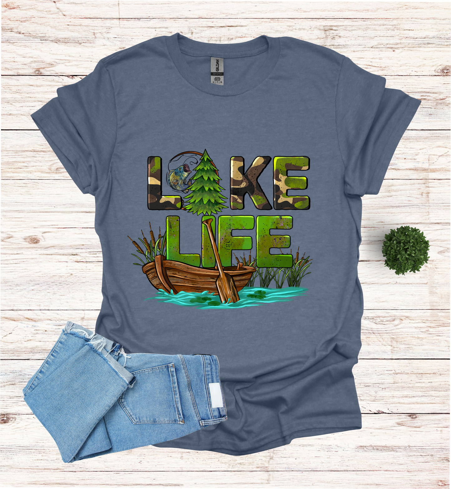 Lake Life with boat and paddle Shirt