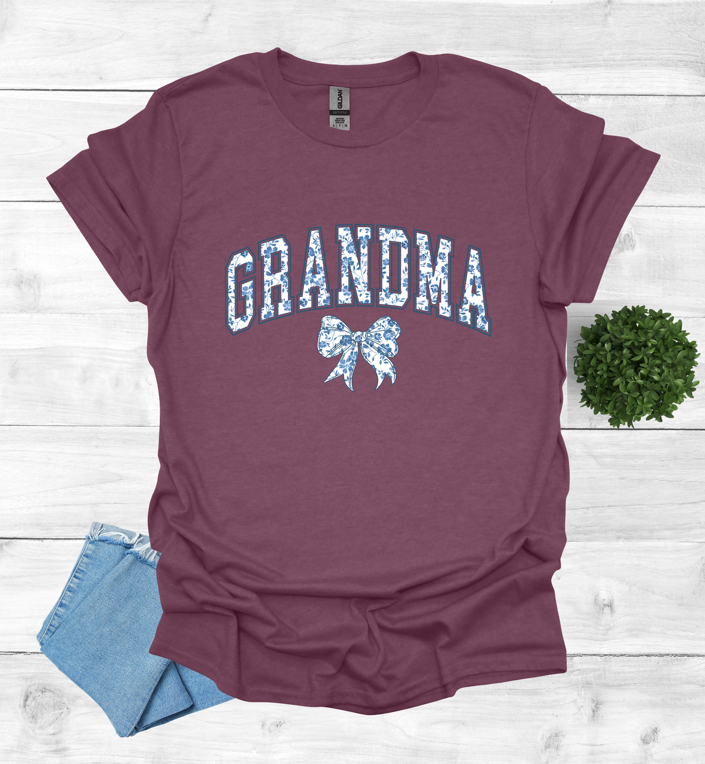 Grandma Chinoiserie Blue Coquette T-Shirt